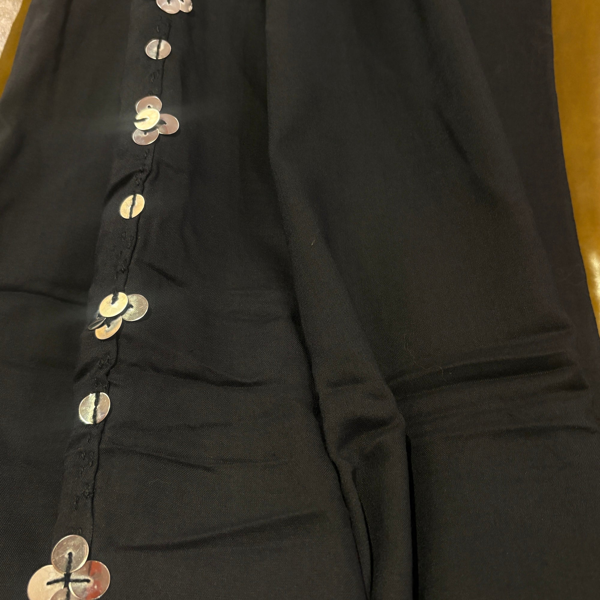 Black Sequin Shawl - Vintage India NYC