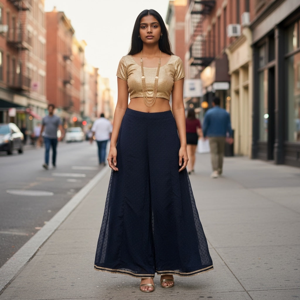 Sheer Dot Wide Leg Pants-Colors