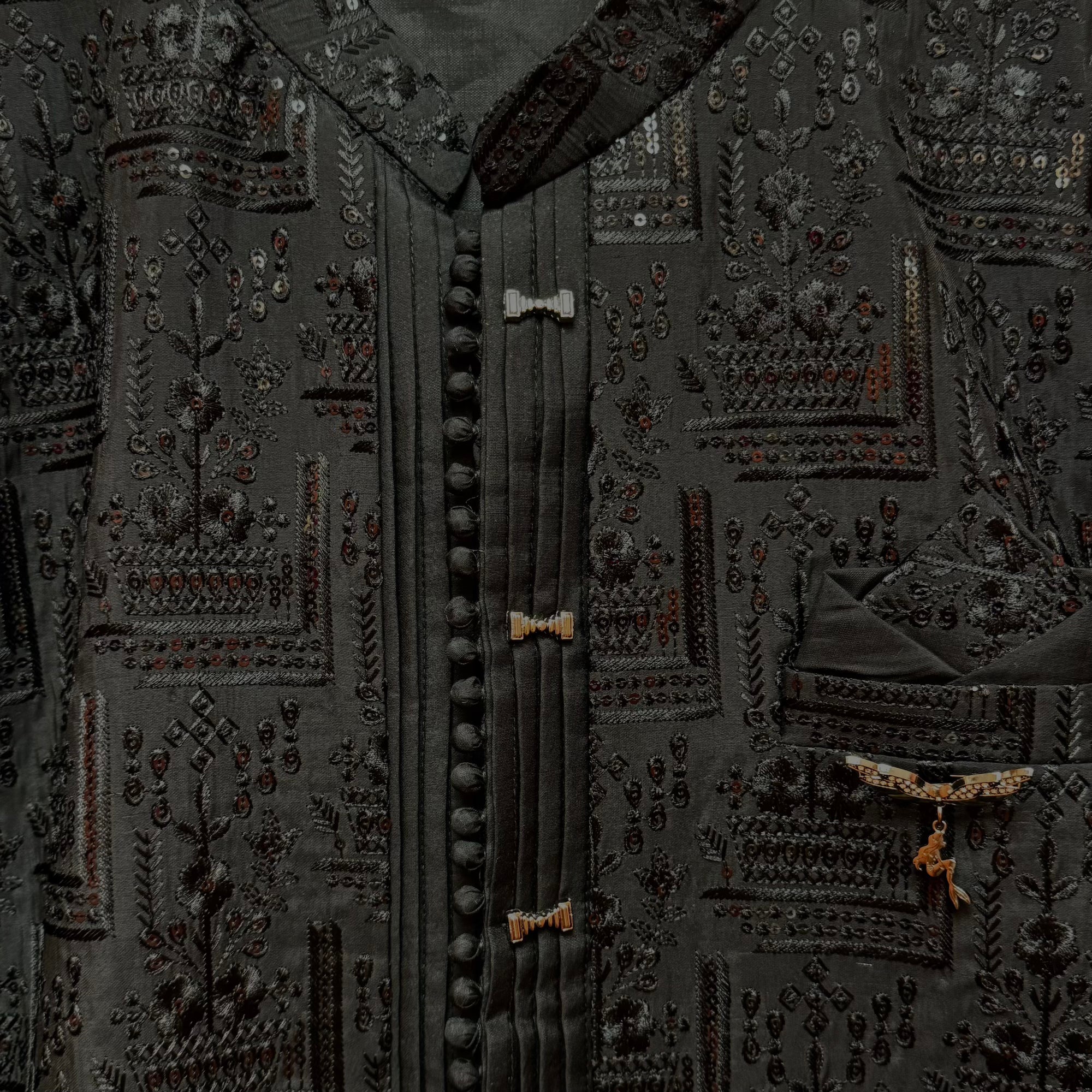 Threadwork Sherwani -3 Colors