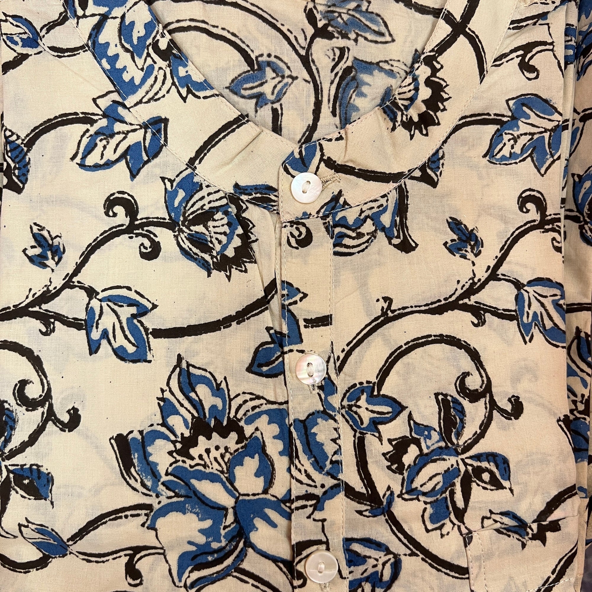 AR Mens Block Print Short Kurta 4 - Vintage India NYC