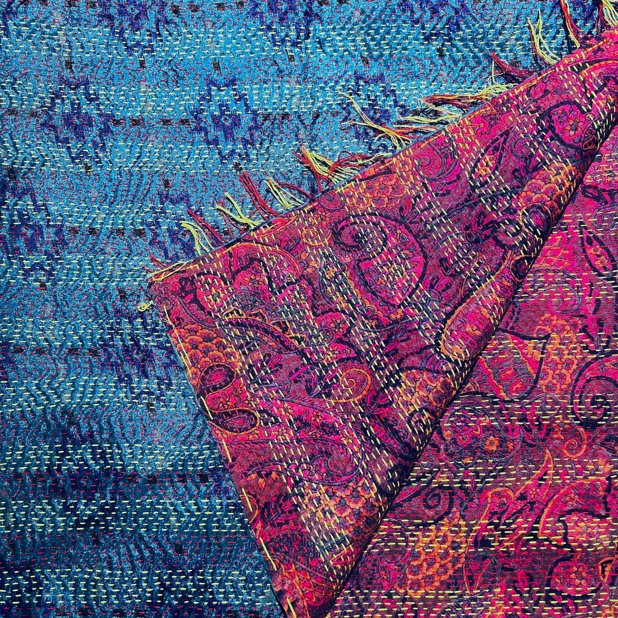 Silk Kantha Stoles - Vintage India NYC