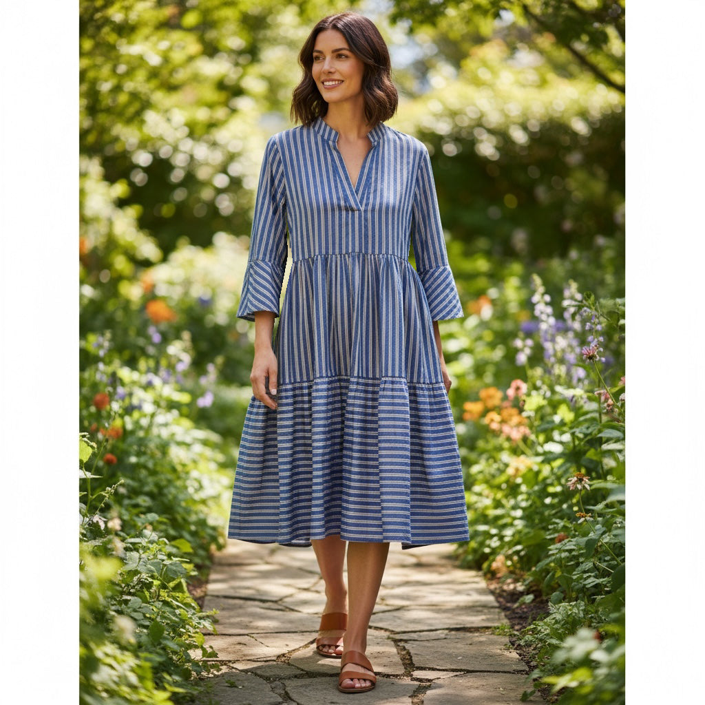 Blockprint Short Tier Dress-2 pattern choices
