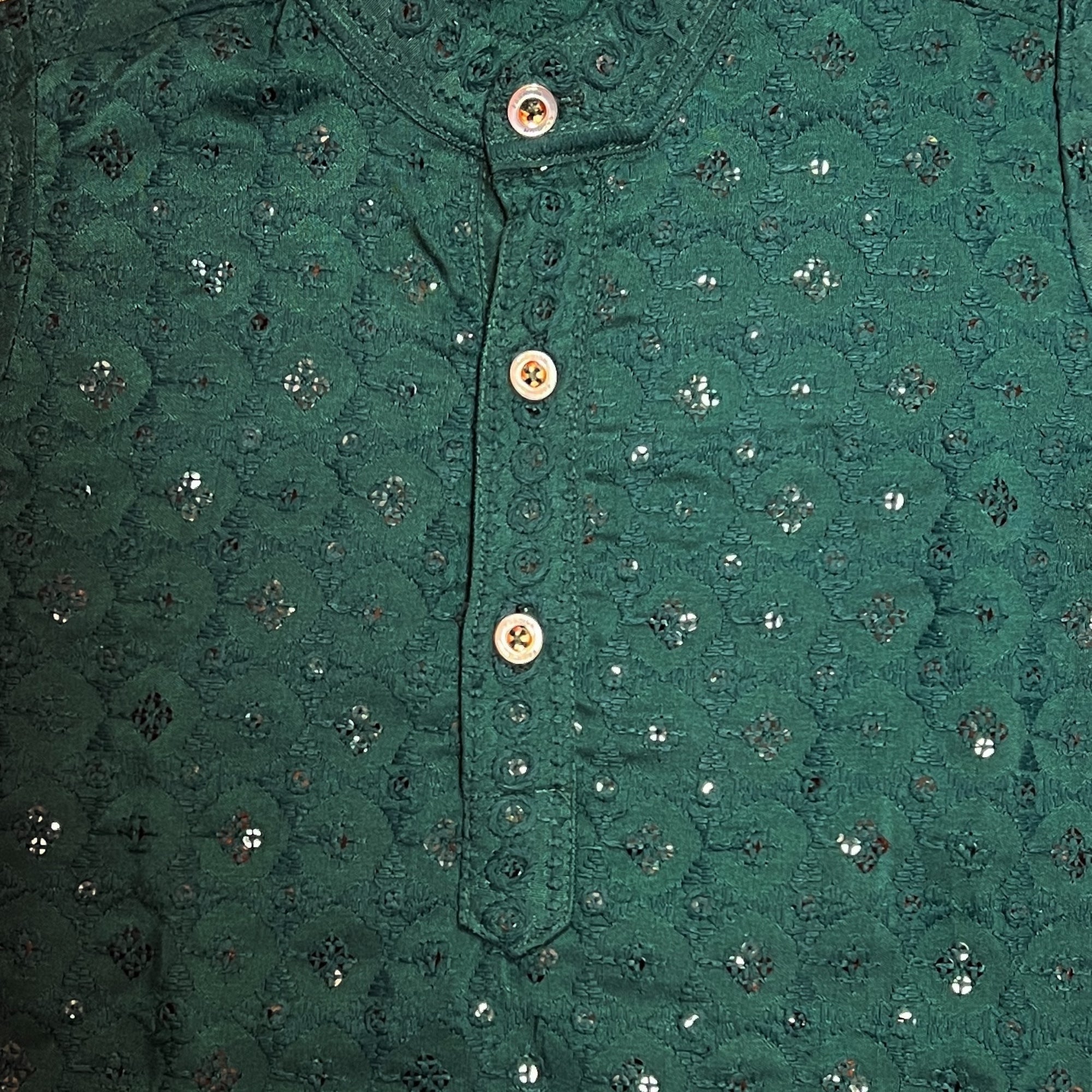 Dark Green Lucknowi Kurta Set