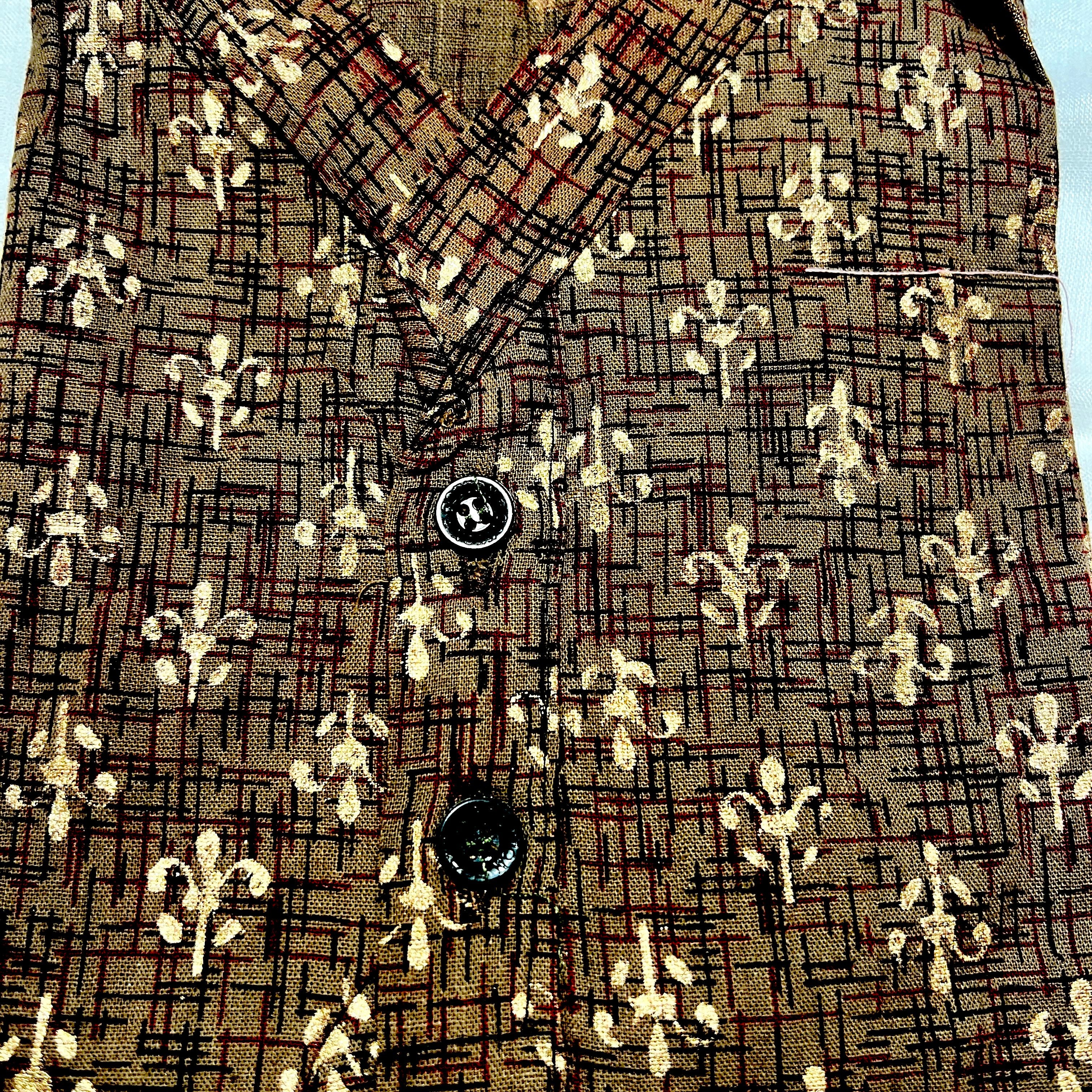 Boys Cotton Kurtas Gold Print-2 year old - Vintage India NYC