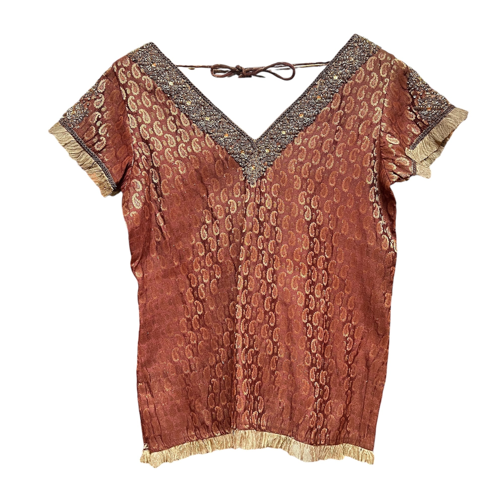 Brocade Long Blouse - Vintage India NYC