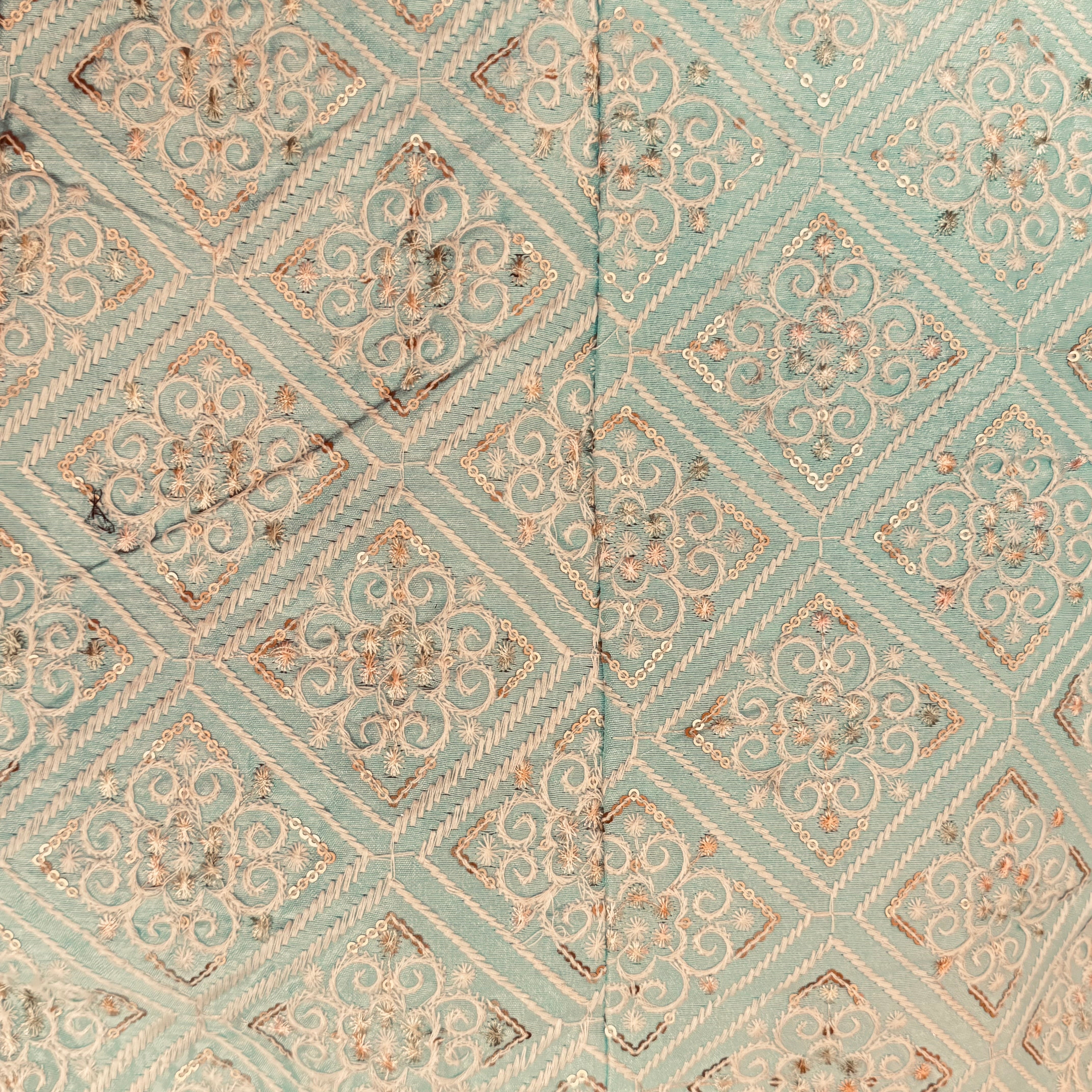 Q Diamond Flower Embroidered Lehenga - Vintage India NYC