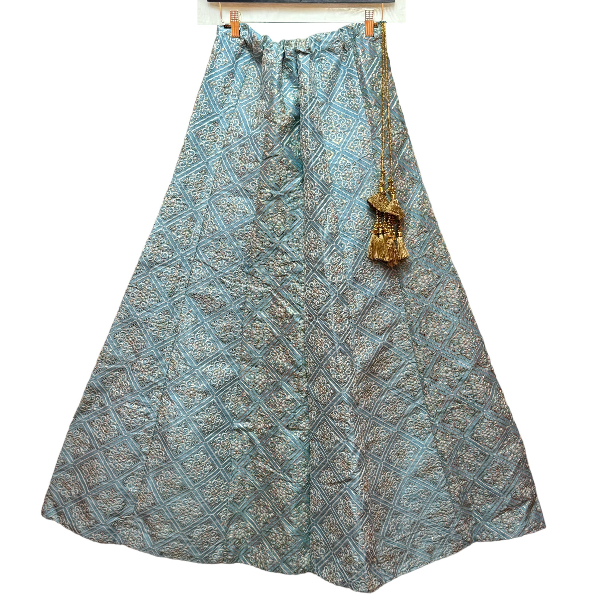 Q Diamond Flower Embroidered Lehenga - Vintage India NYC