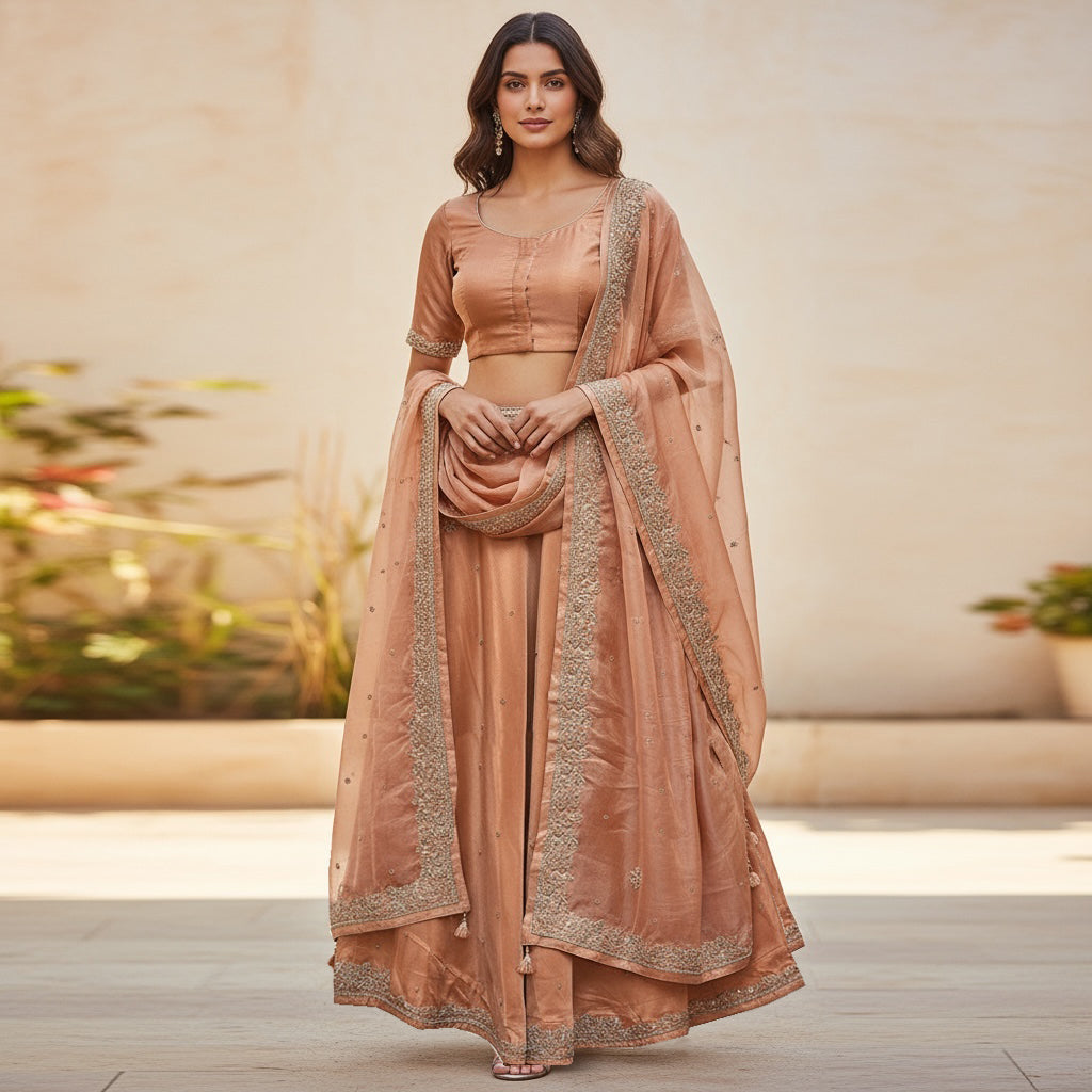 Vintage Copper Lehenga Set