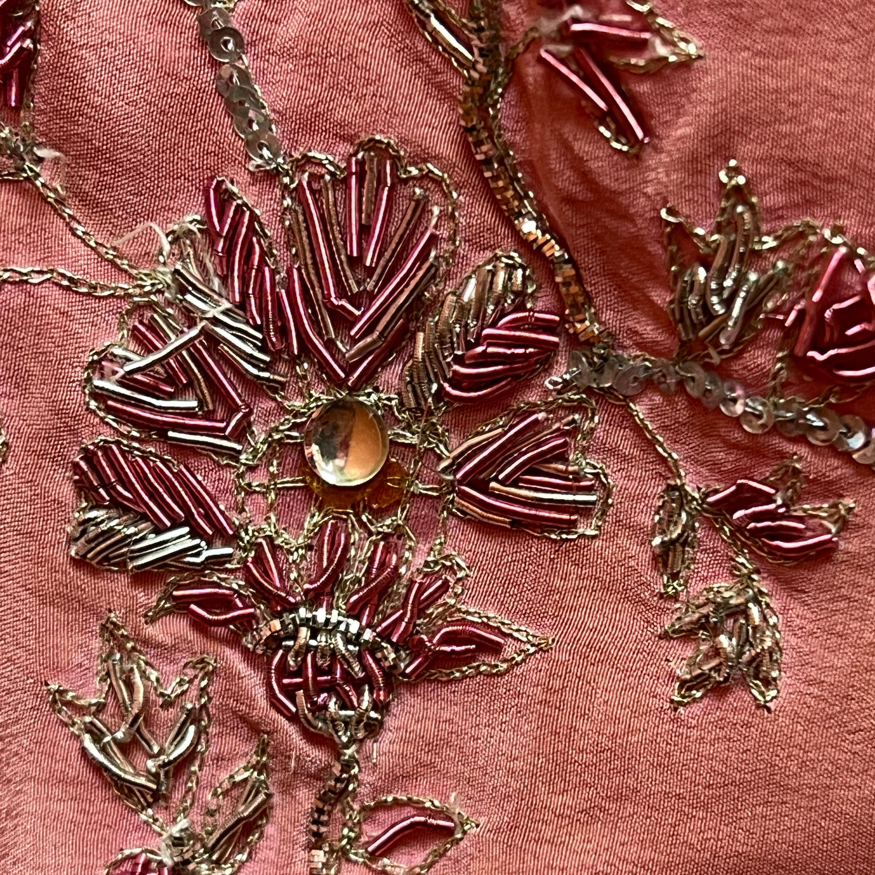 Vintage Coral Pink Layered Lehenga - Vintage India NYC