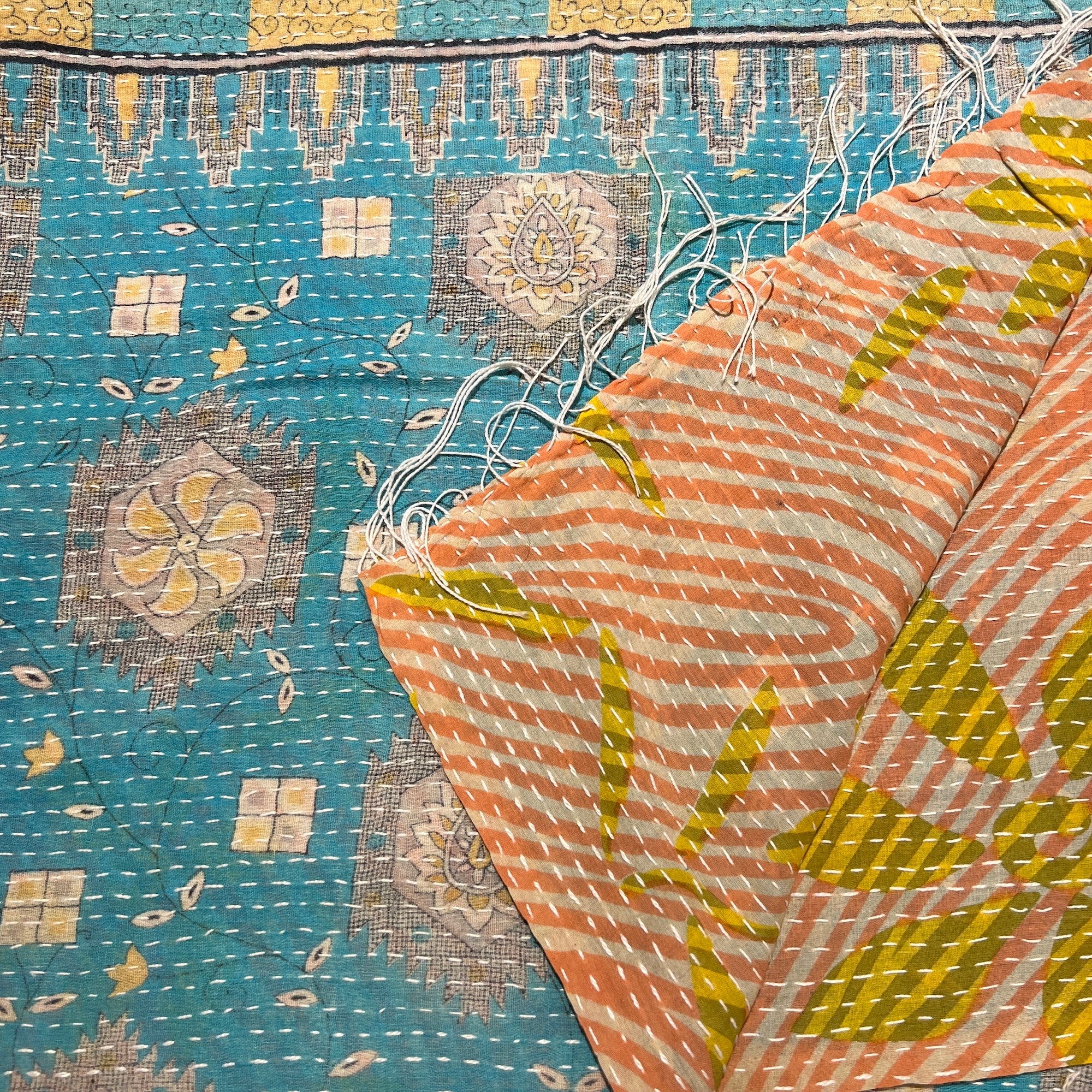 Cotton Kantha Scarves - Vintage India NYC