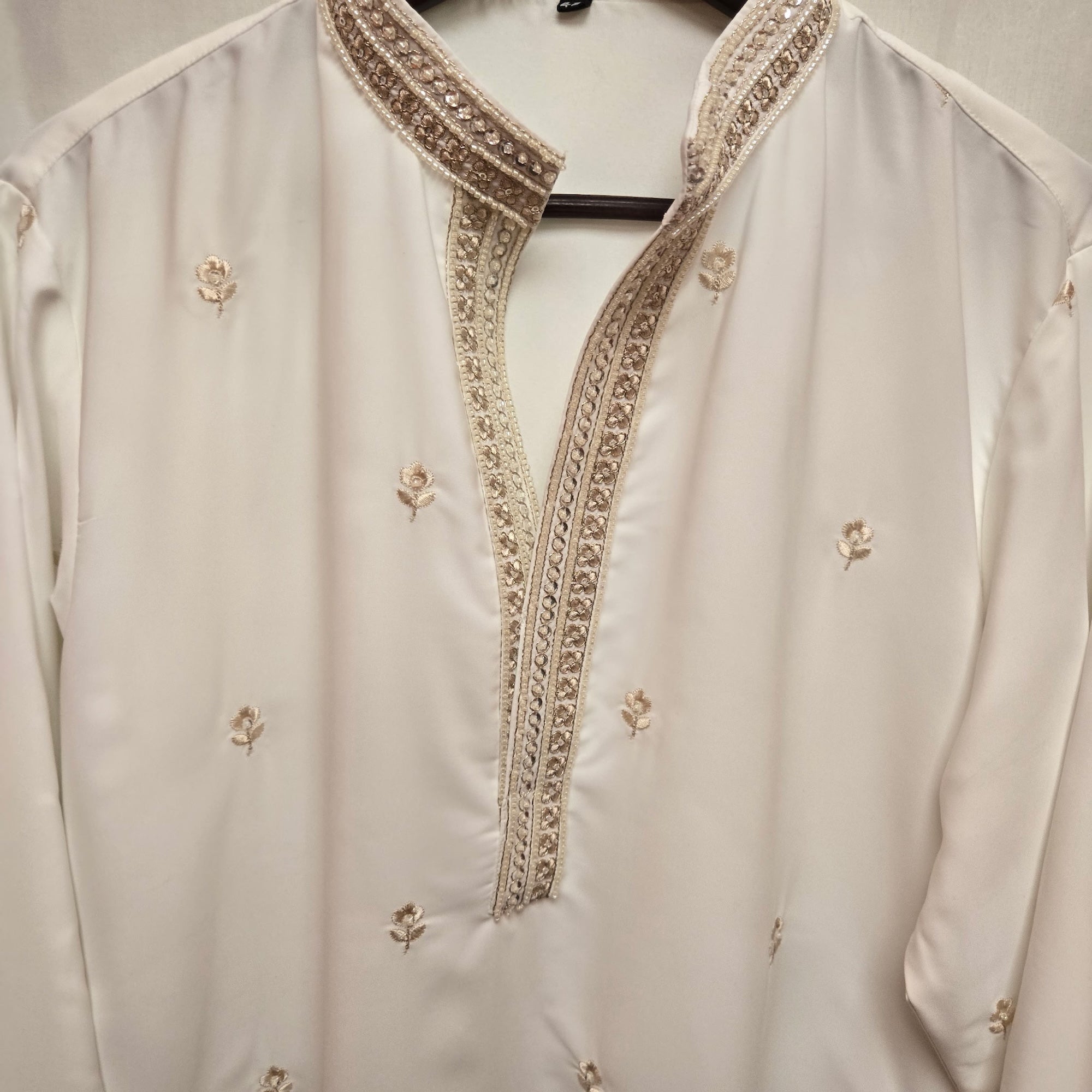 Cream Heavy Embroidered Kurta