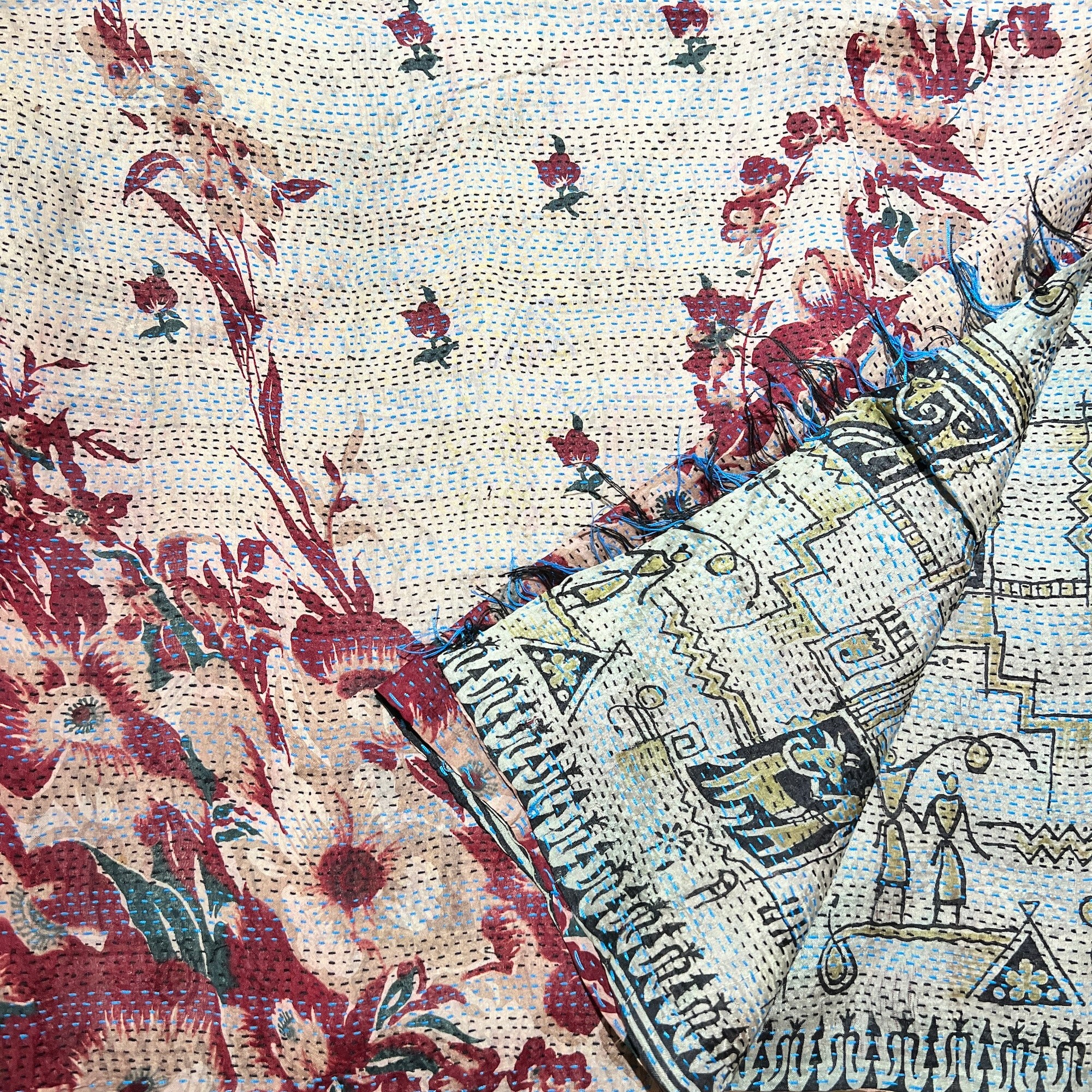 Silk Kantha Stoles - Vintage India NYC