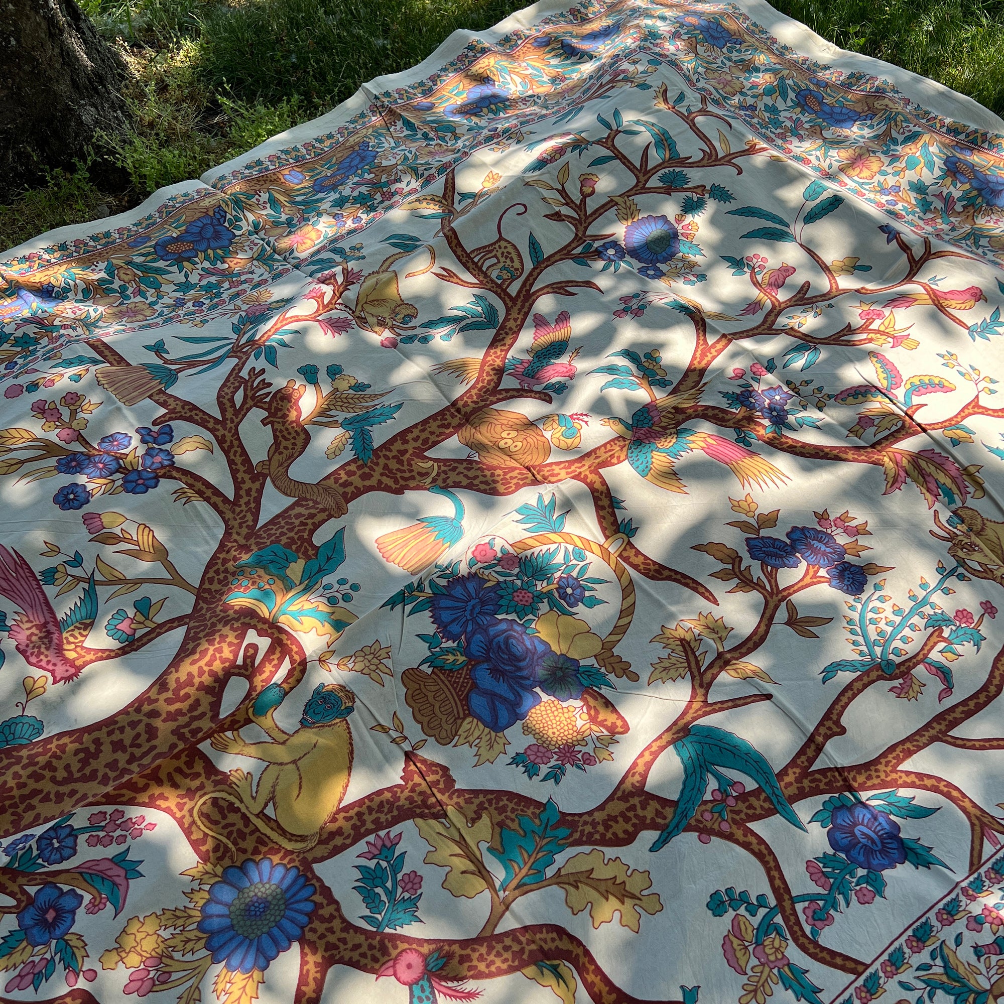 LH Tree of Life Tablecloth/ Bedcover-3 Colors - Vintage India NYC