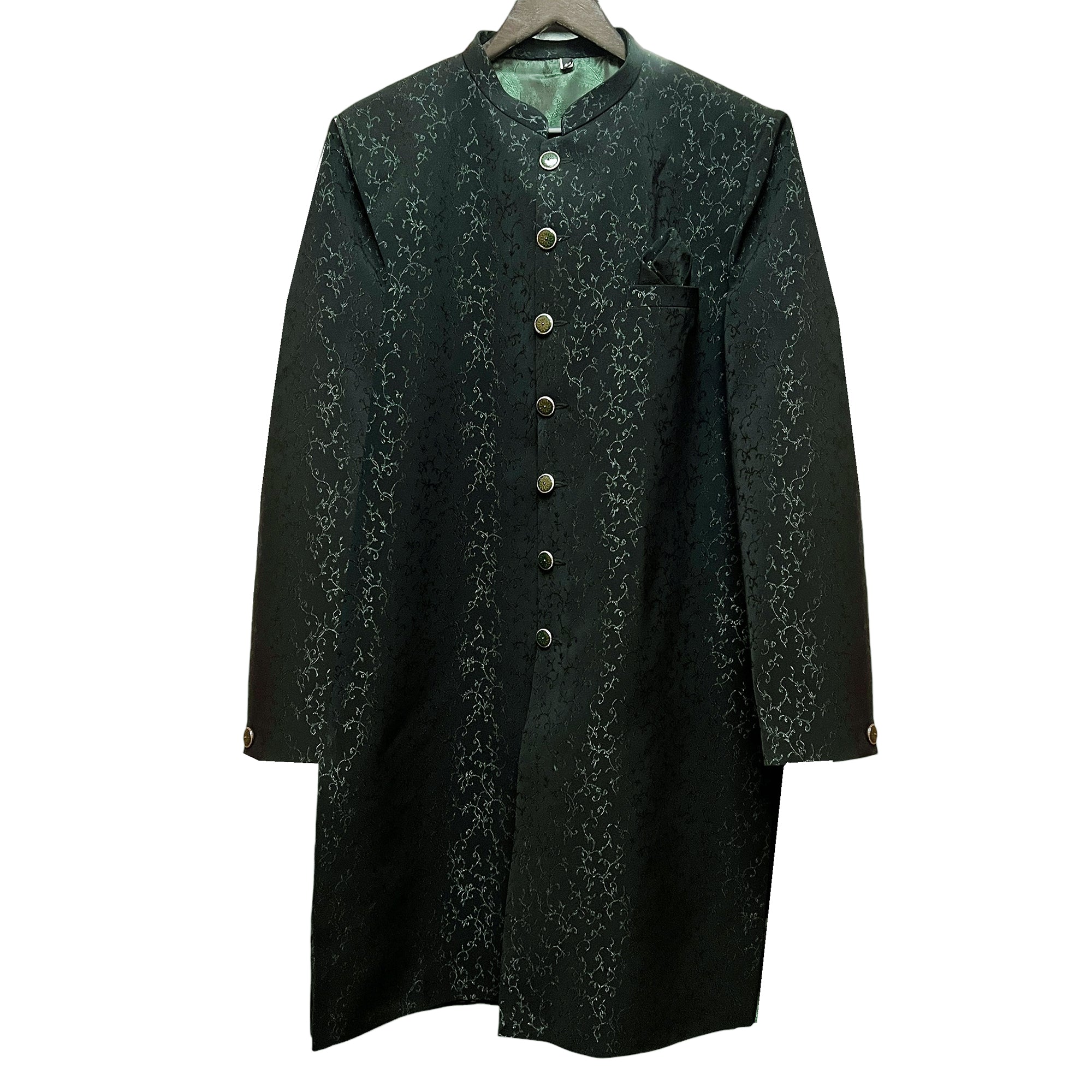Scroll Jacquard Sherwani Size 44-2 Colors - Vintage India NYC
