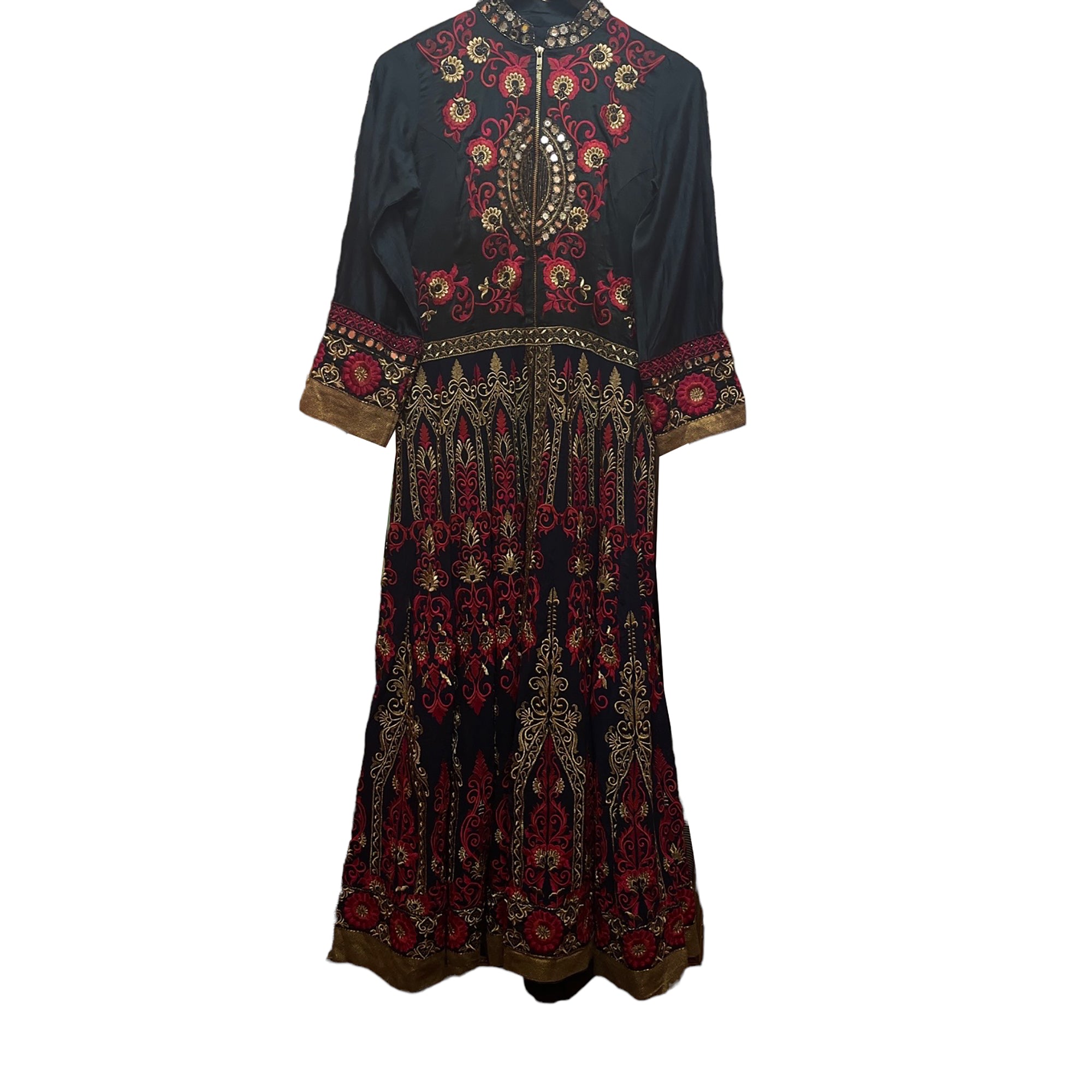 Dark Grey Anarkali Gown - Vintage India NYC
