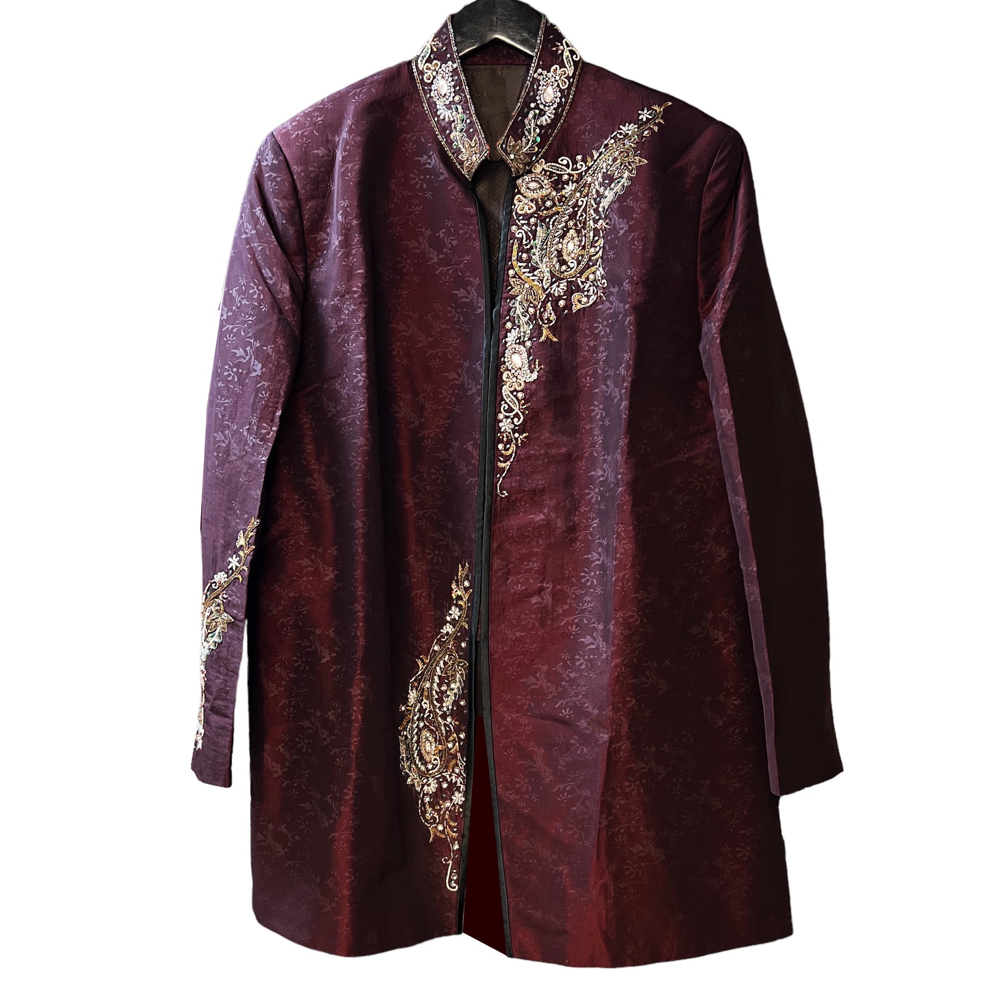 Wine Indowestern Jacket - Vintage India NYC