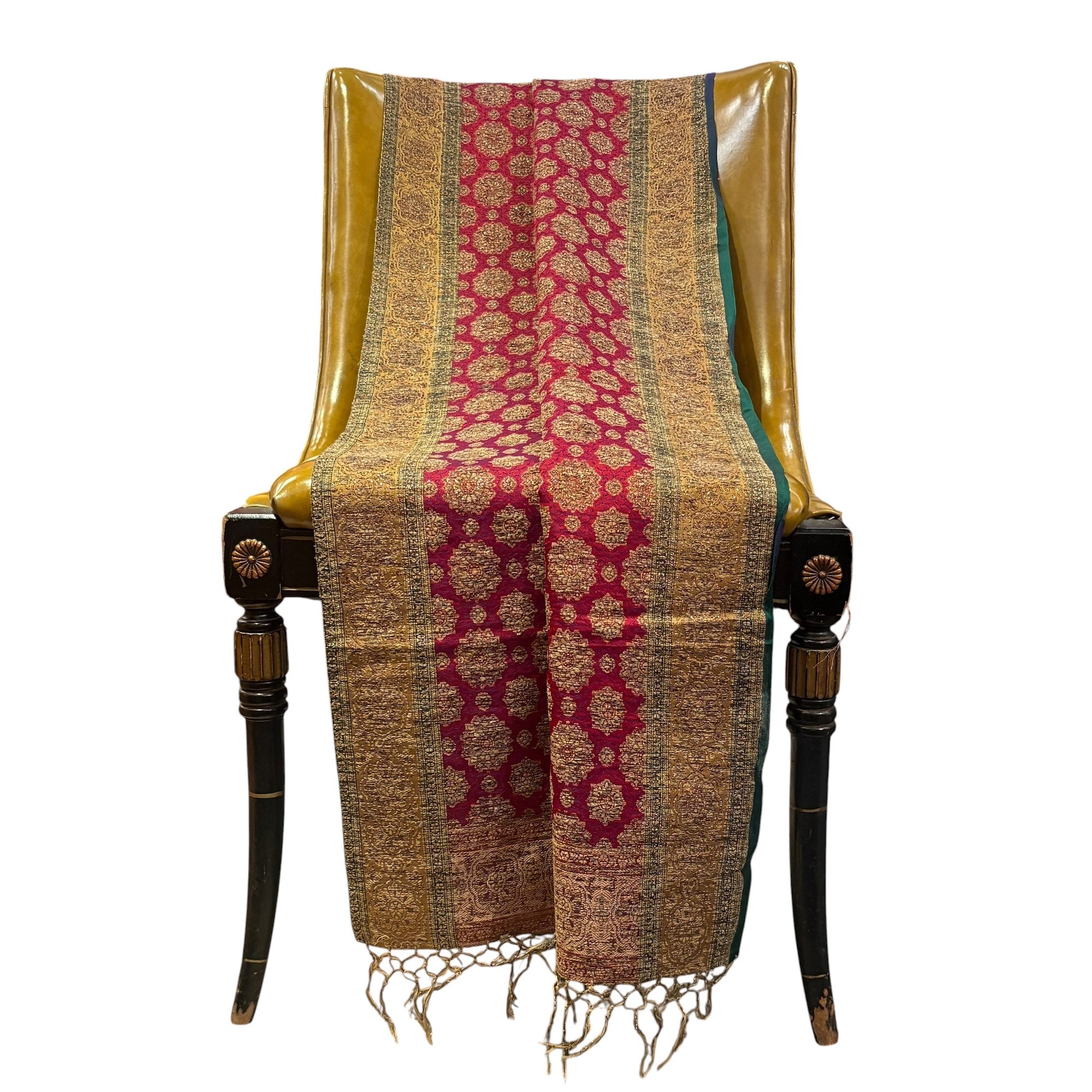 Red & Gold Brocade Dupatta