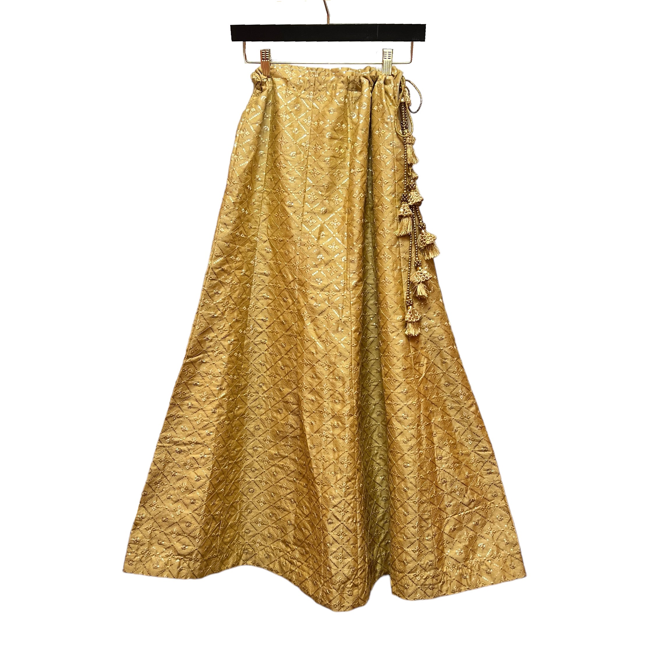 Gold Diamond Sequin Threadwork Lehenga