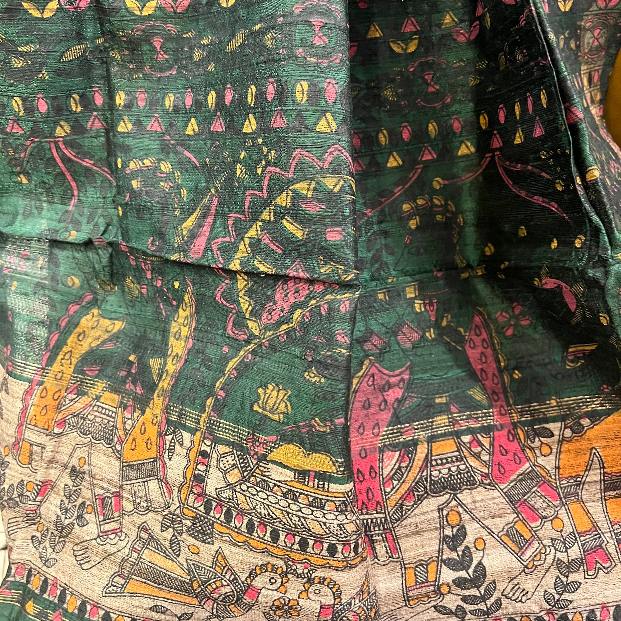 Fine Quality Raw Silk Maddhubani Dupattas