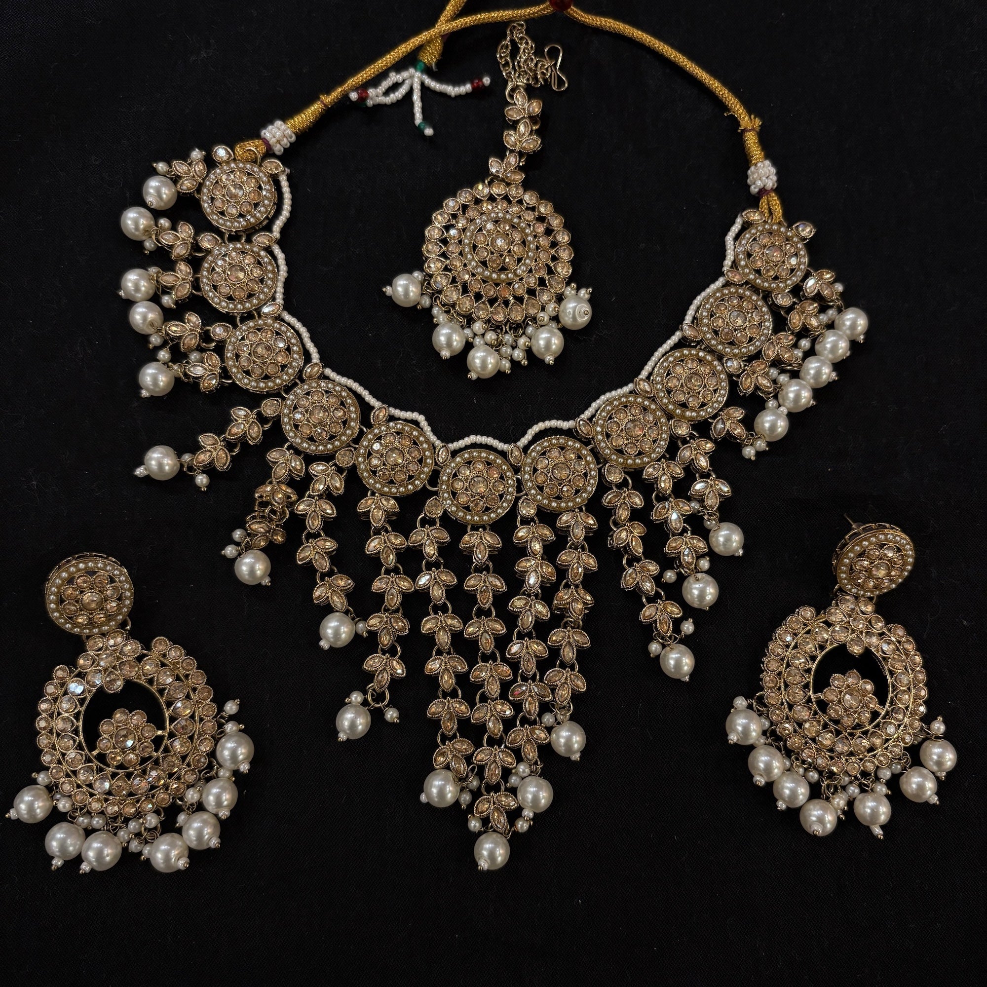 Streaming White Pearl Necklace Sets - Vintage India NYC