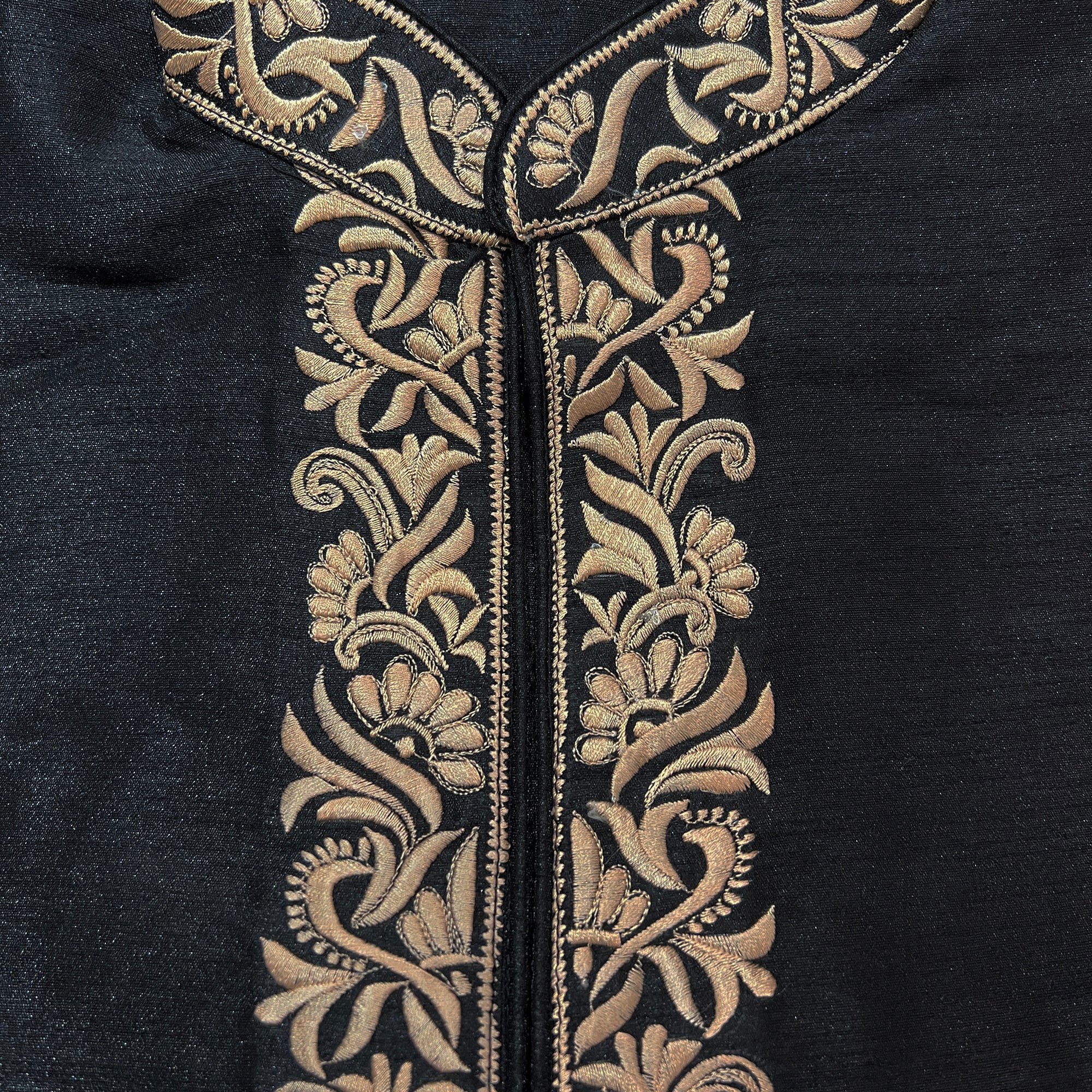 DT Black Embroidered Short Kurta - Vintage India NYC
