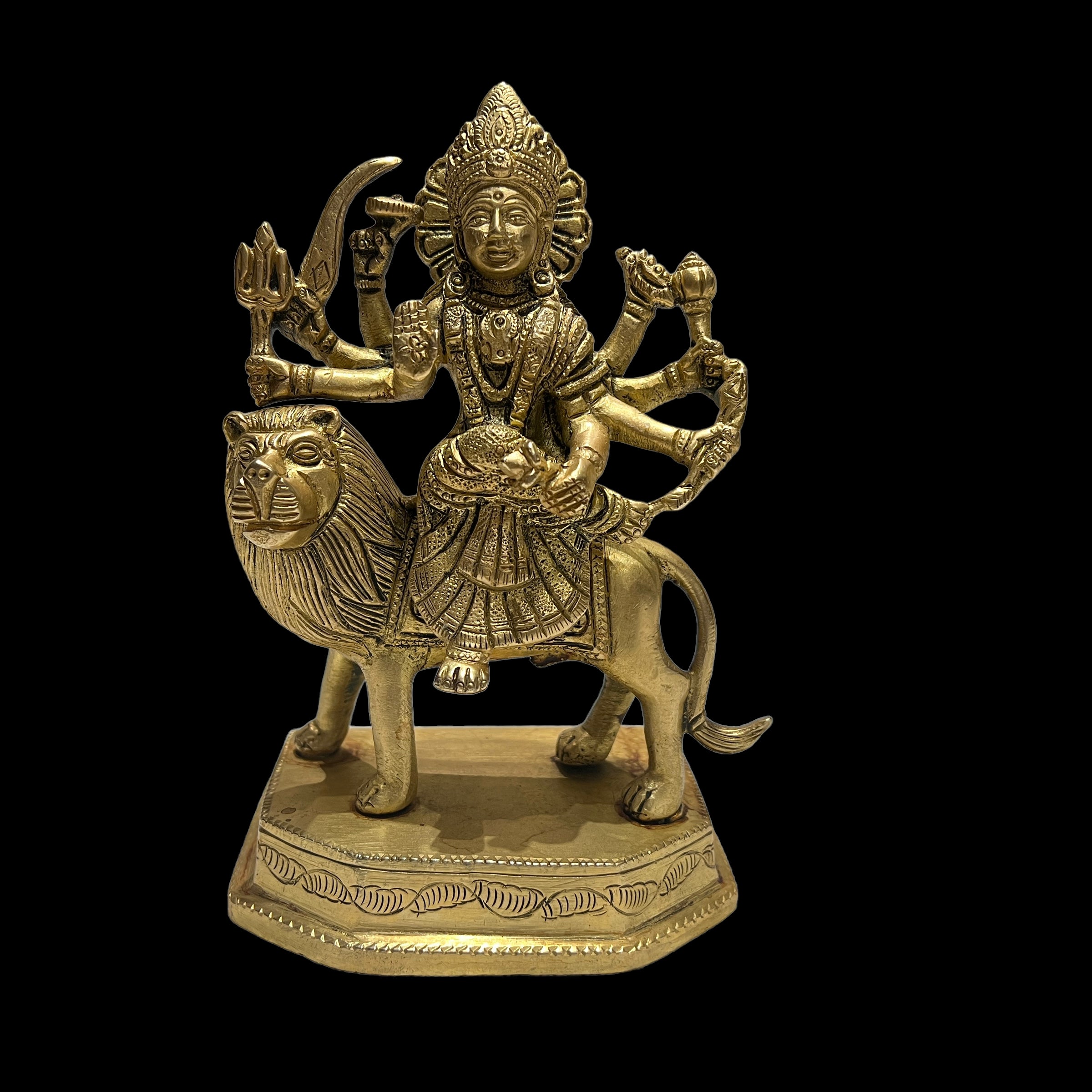 GM Brass Durga 1520- 7 in - Vintage India NYC