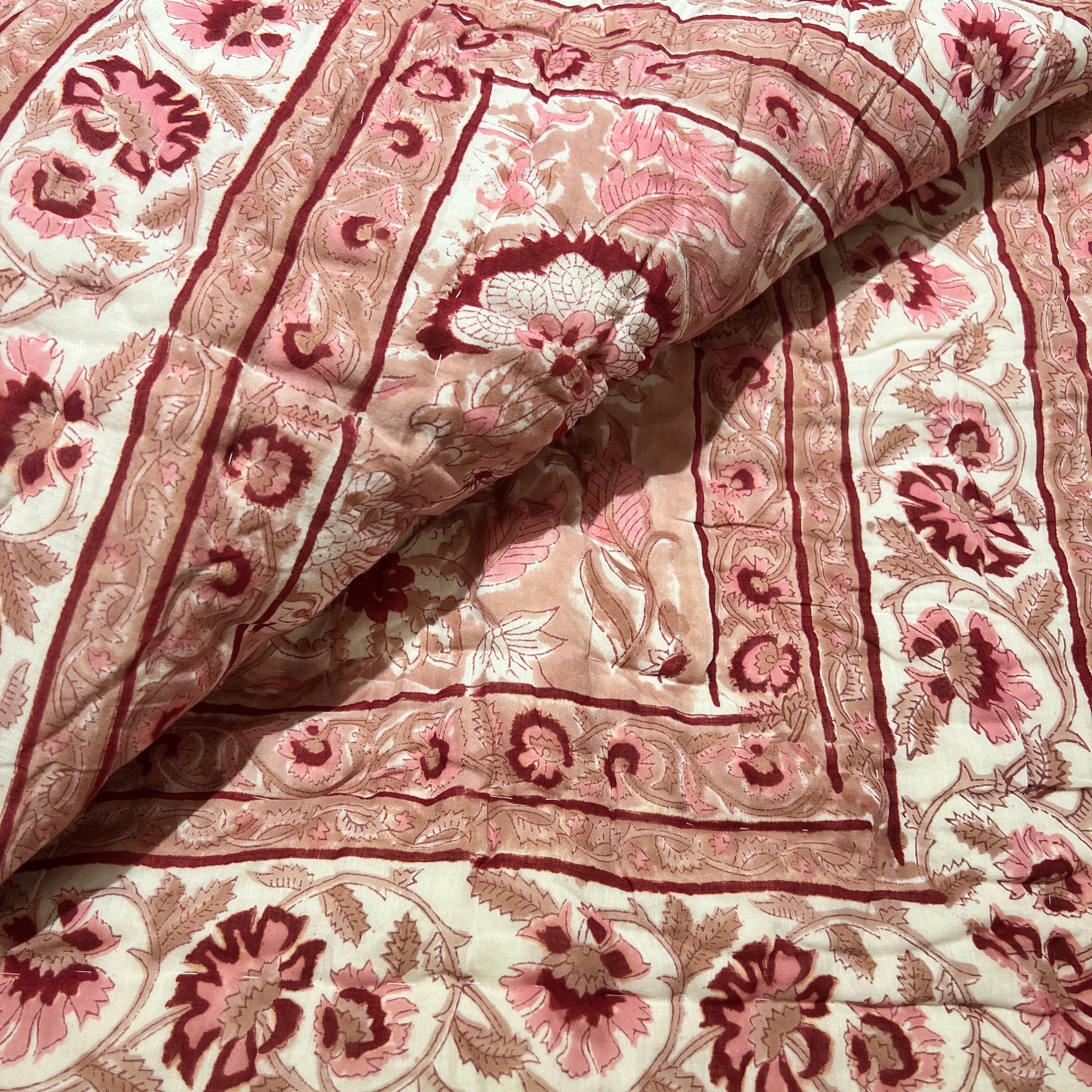 Reversible Hand Block Quilts-Twin-Various - Vintage India NYC