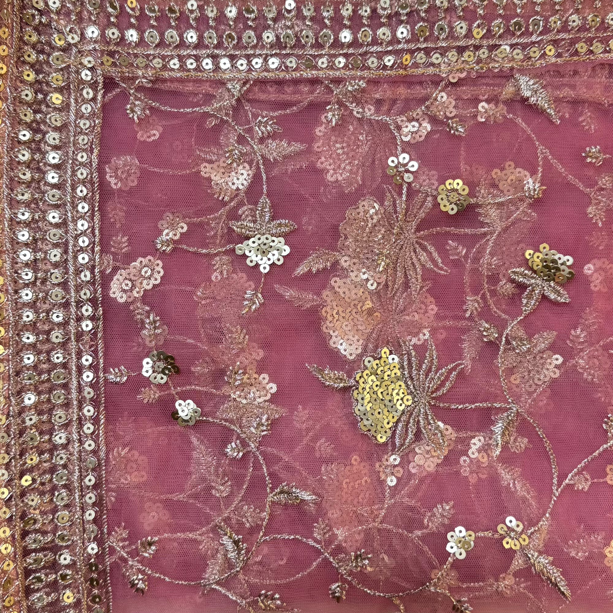 DT Flower Jaal Sequin Dupatta-Colors