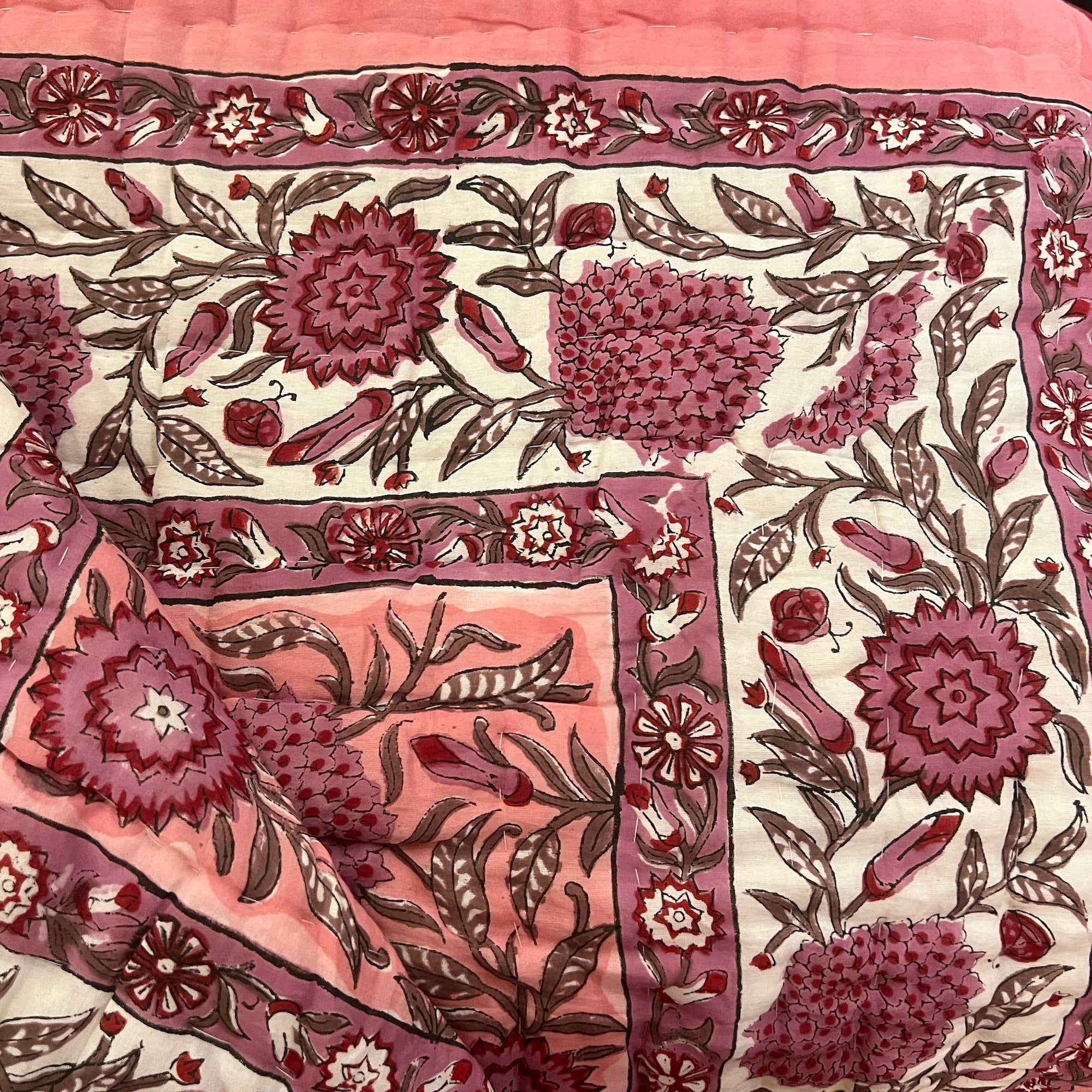 Reversible Hand Block Quilts-Twin-Various - Vintage India NYC