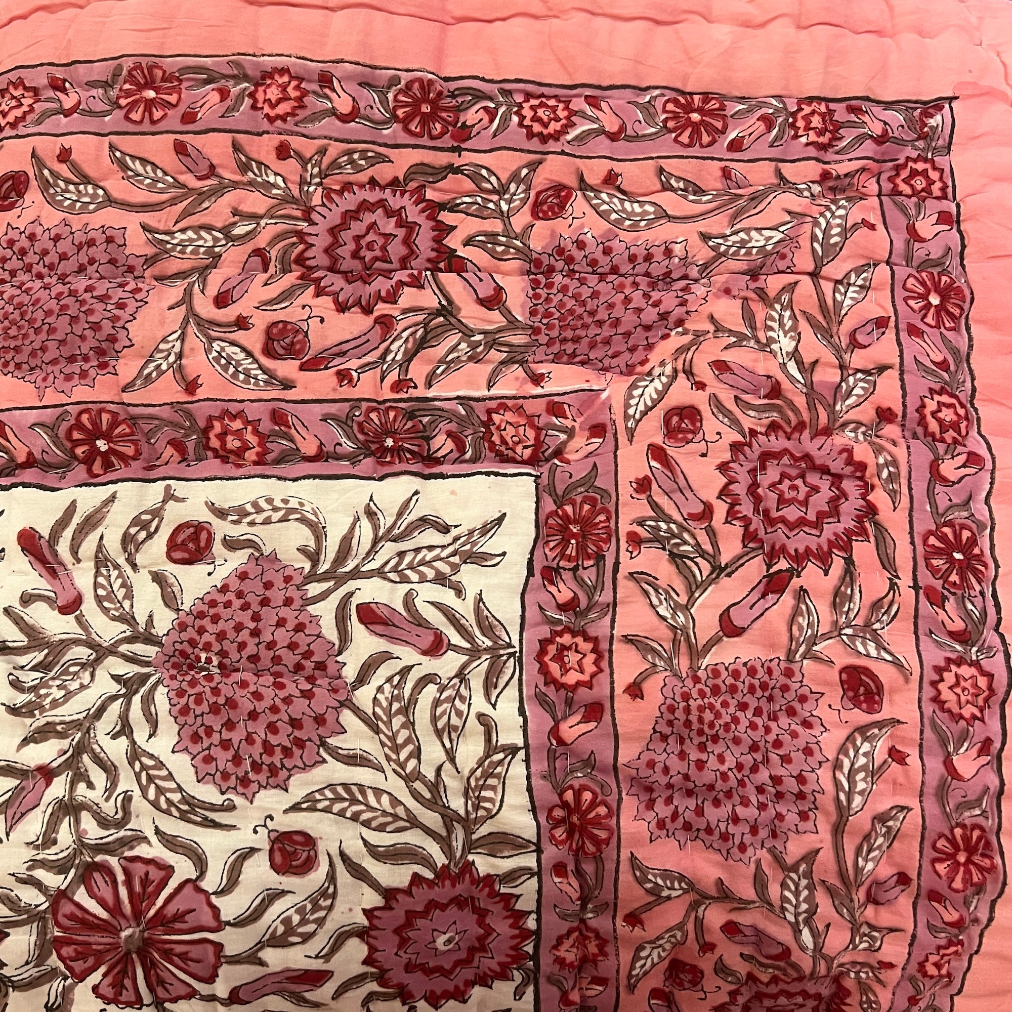 Reversible Hand Block Quilts-Twin-Various - Vintage India NYC