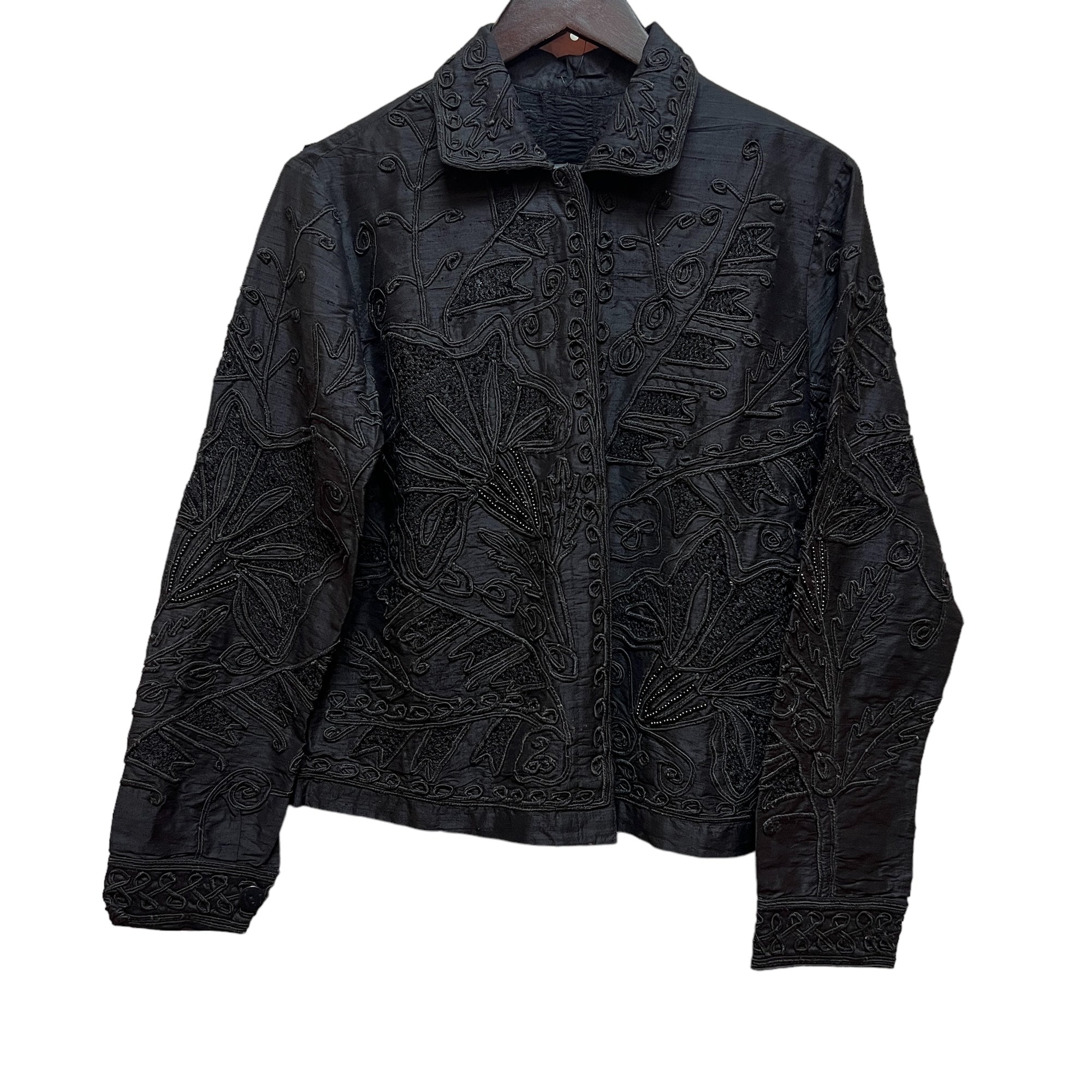Black Embroidered Jacket - Vintage India NYC