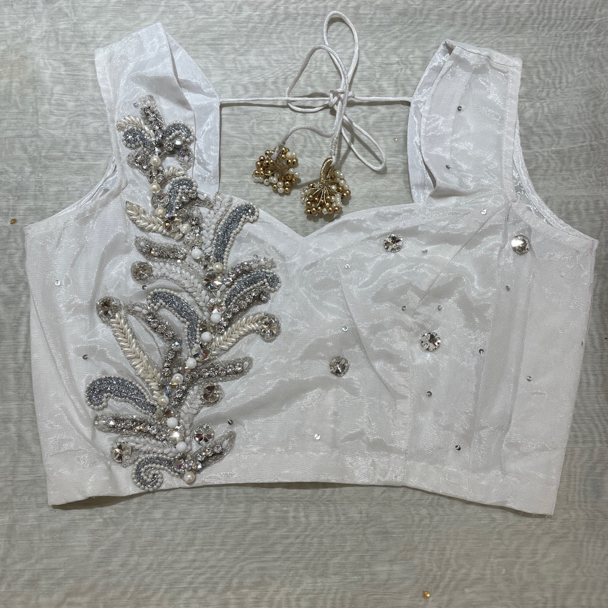 Embroidered Saree Blouses-Size 34 - Vintage India NYC