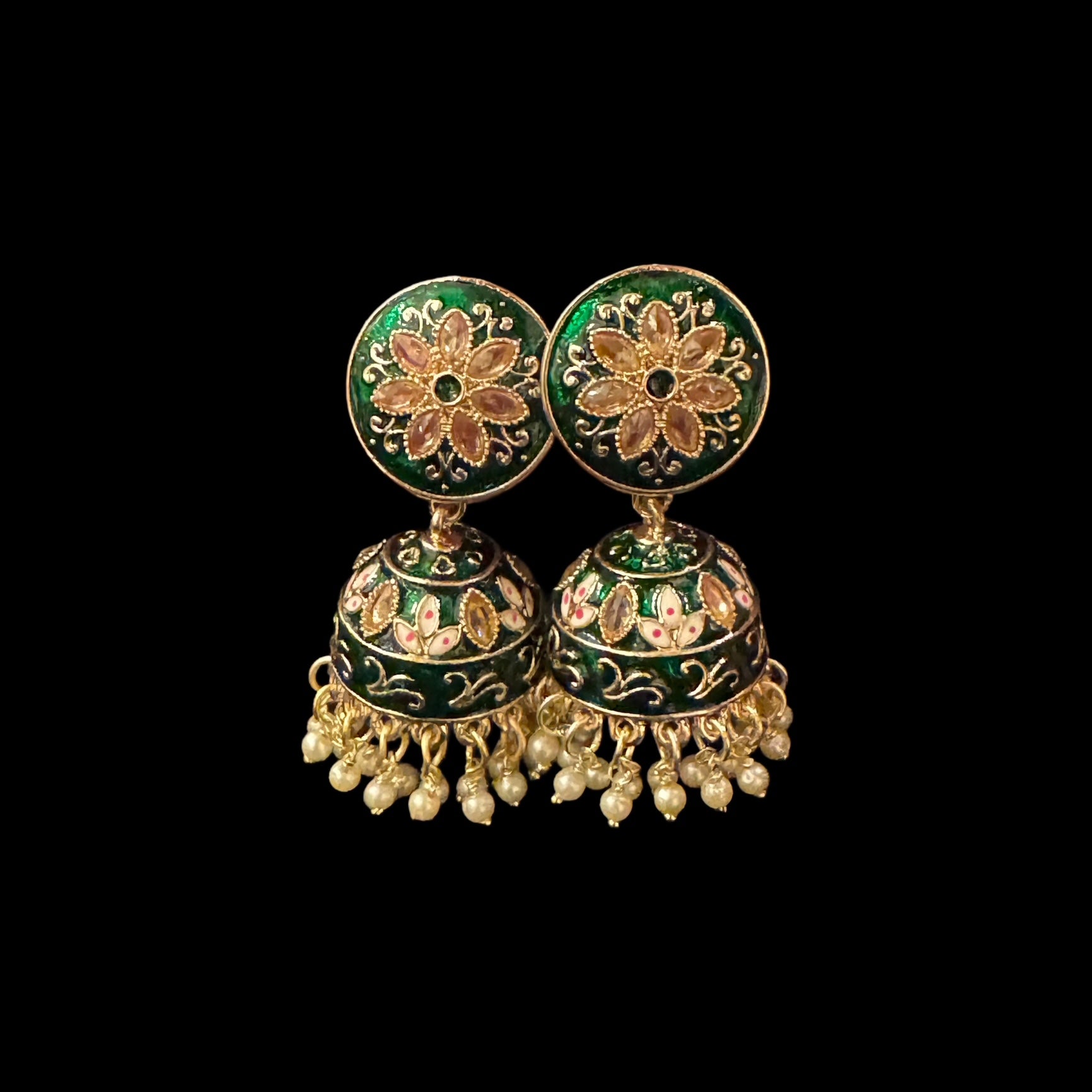 DT Meenakari Jhumka Earrings-Many Colors