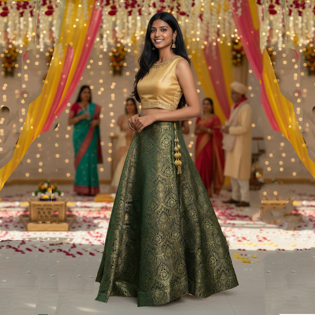 Brocade Crest Lehengas - Colors - Vintage India NYC