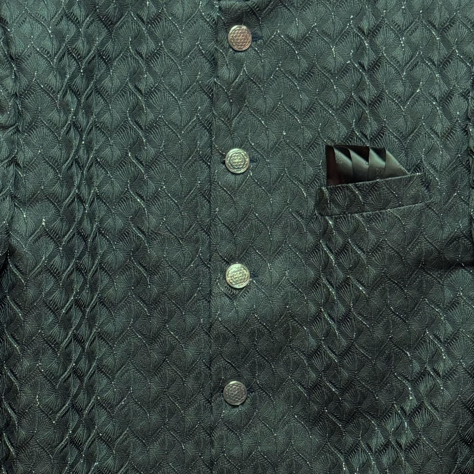 Forest Embroidered Sherwani- Ogee Fan