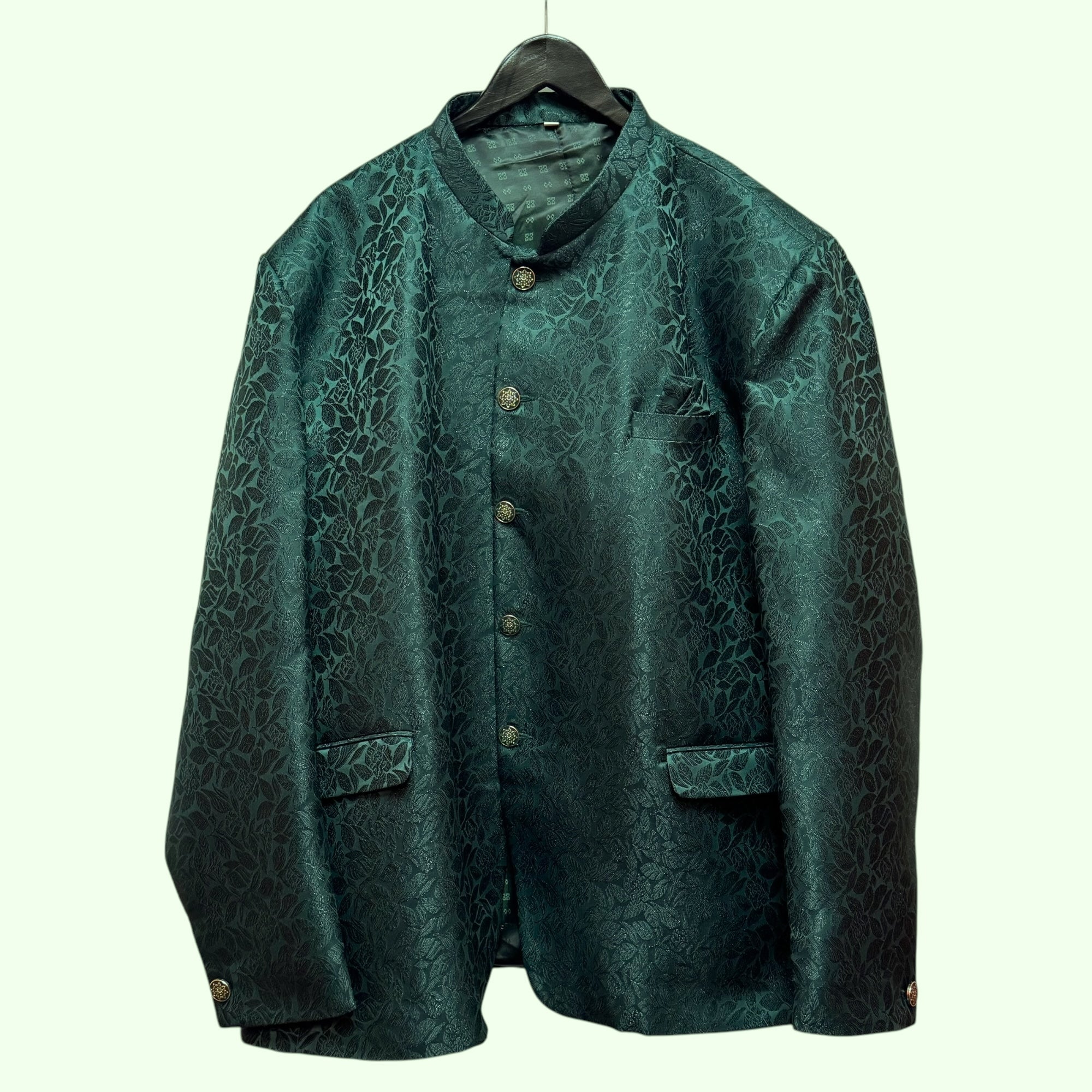 Forest Floral Jodhpuri Jacket -Big & Tall - Vintage India NYC