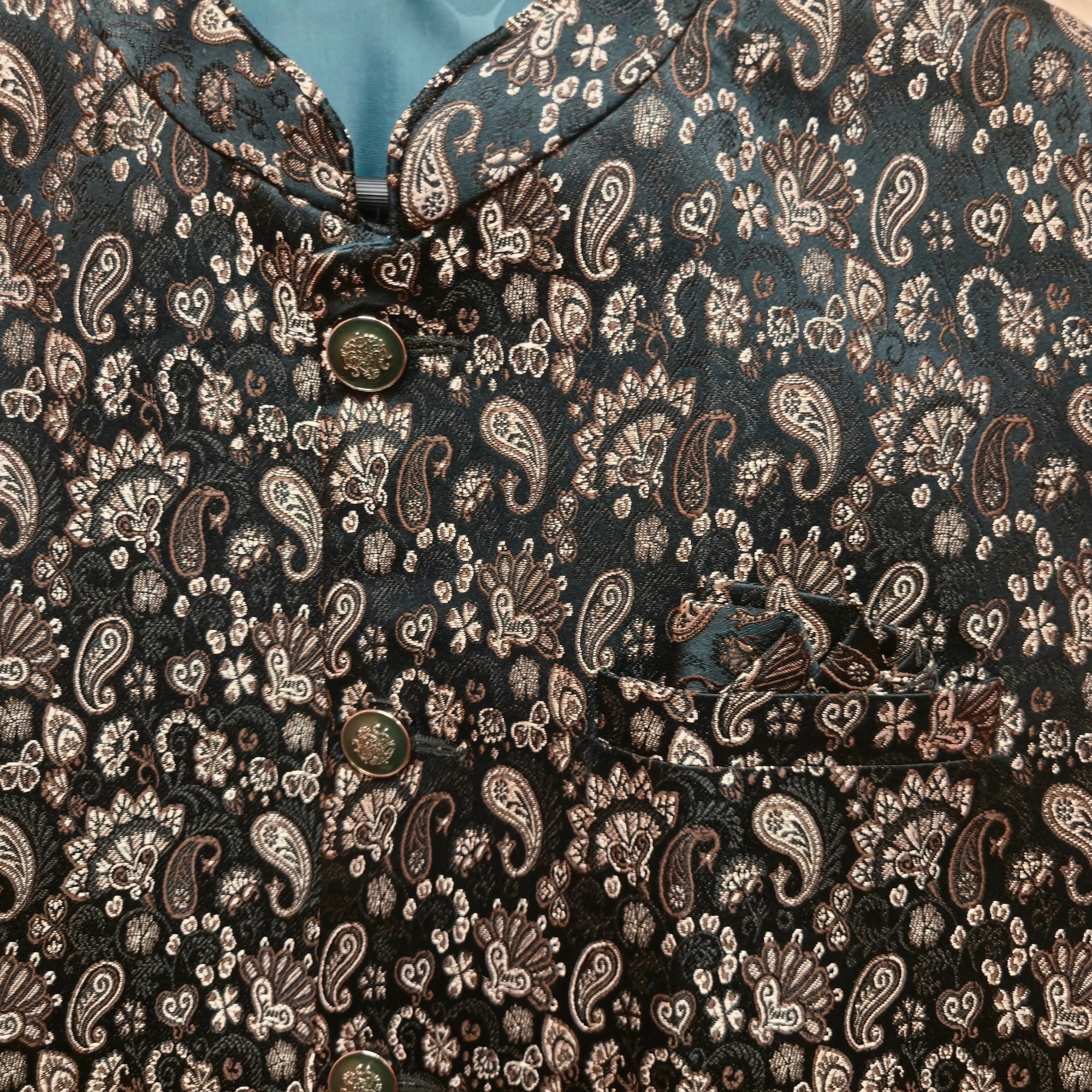 Bottle Green Paisley Vest