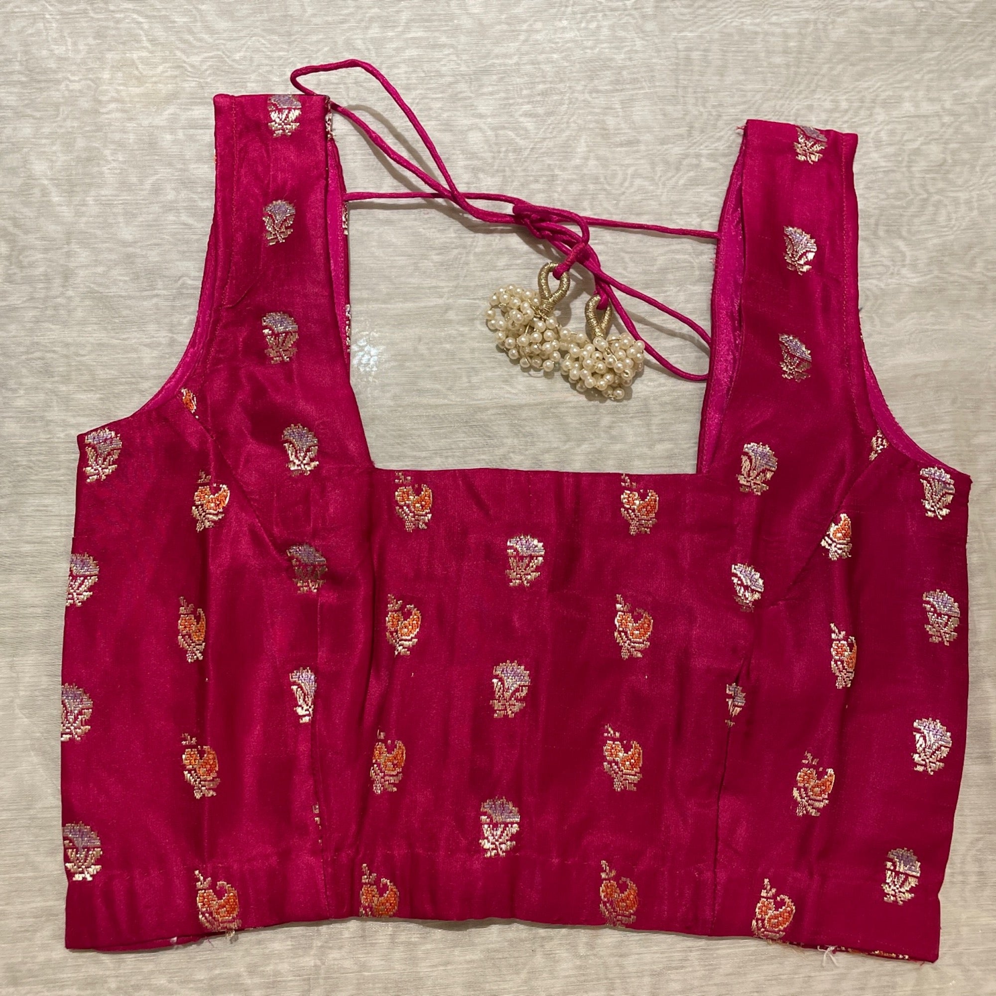 Brocade Saree Blouses-Size 28 - Vintage India NYC