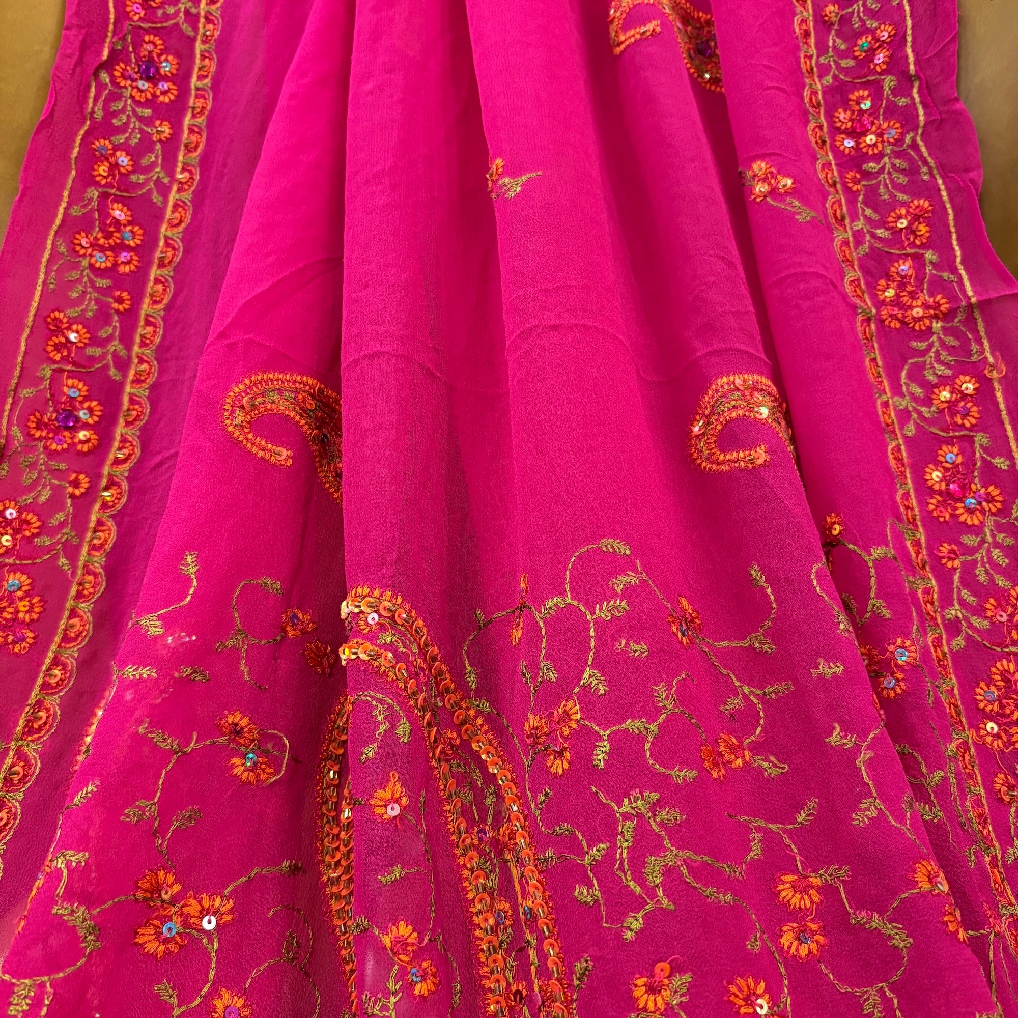 Fuchsia Embroidered Dupatta