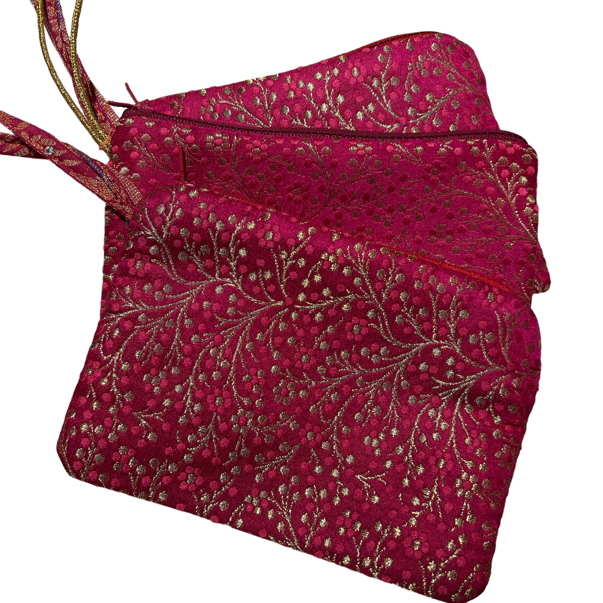 Vintage Sari Zip Pouch Bag Sm - Vintage India NYC