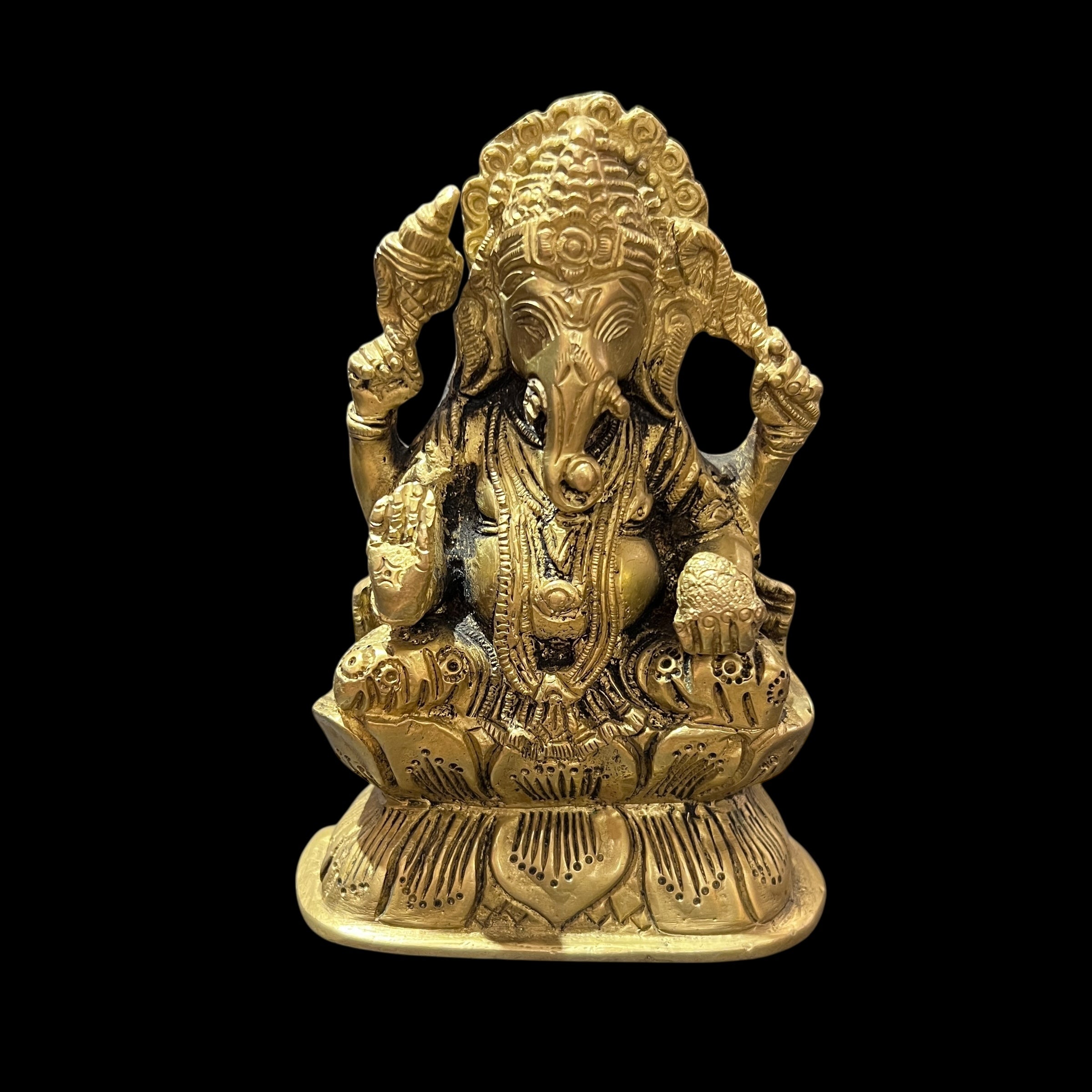 GM Brass Ganesh 1316-6in - Vintage India NYC