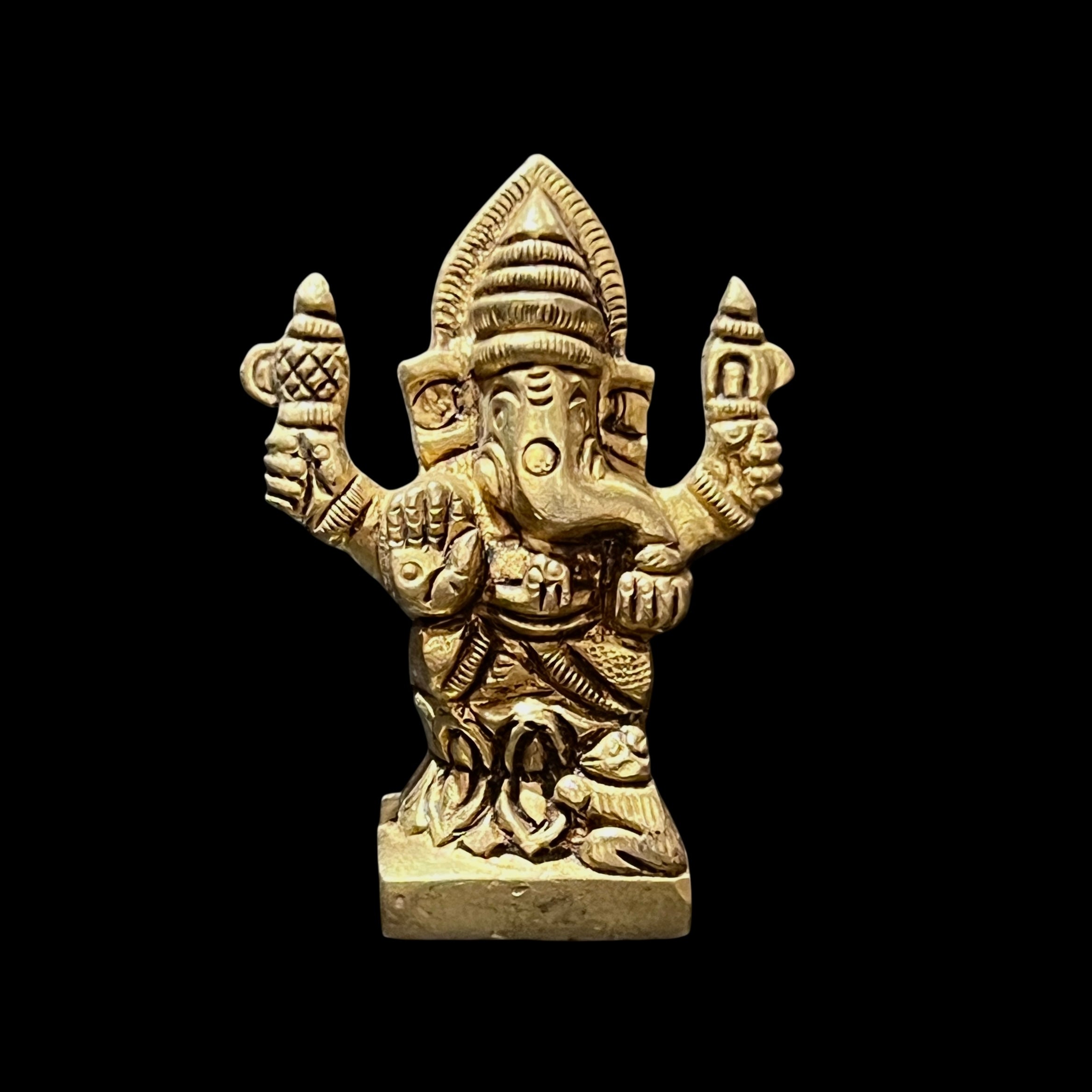 GM Brass Ganesh 146- 2.5in - Vintage India NYC