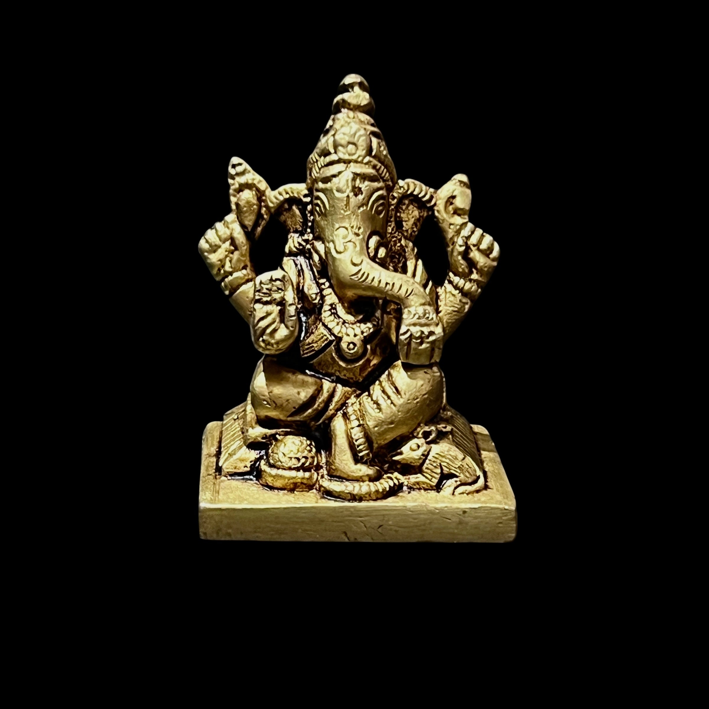 GM Brass Ganesh 152- 2in - Vintage India NYC