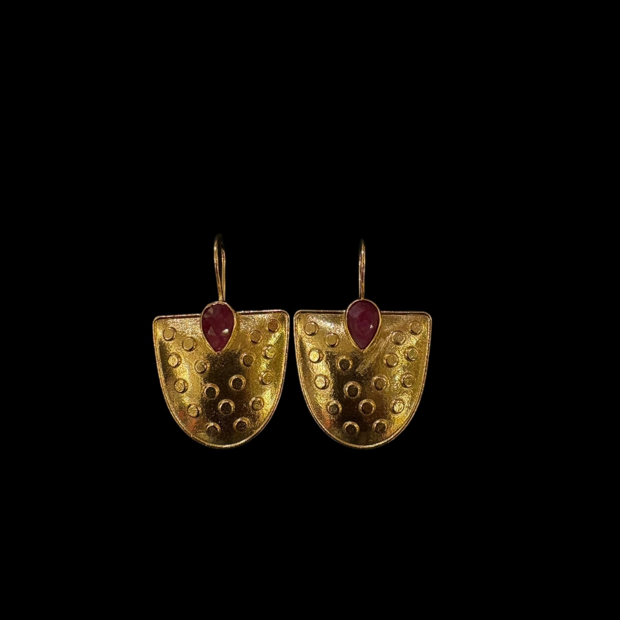 MK Semi Precious Shield Drop Earrings
