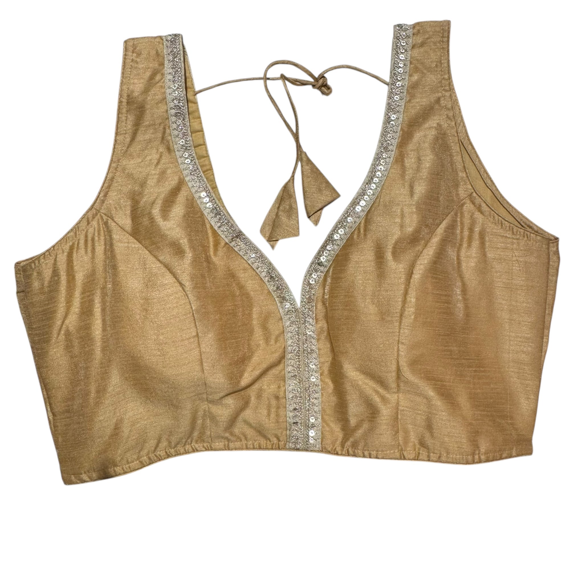 Plus Size Sleeveless V Neck Blouse -Size 48-Colors - Vintage India NYC