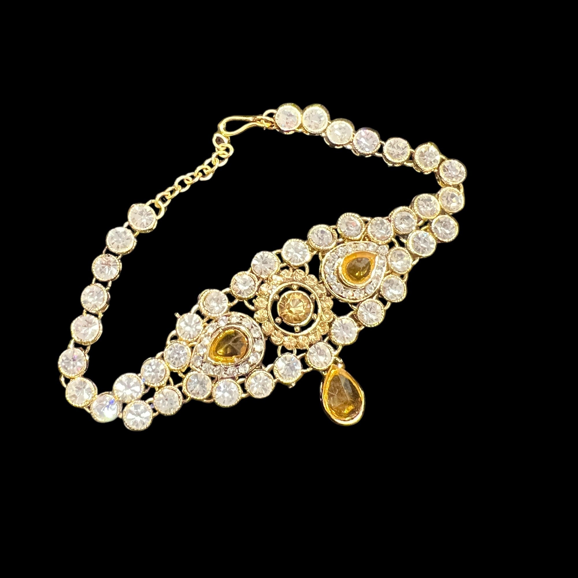Round Stone Baju Bandh-Upper Arm Bracelet - Vintage India NYC