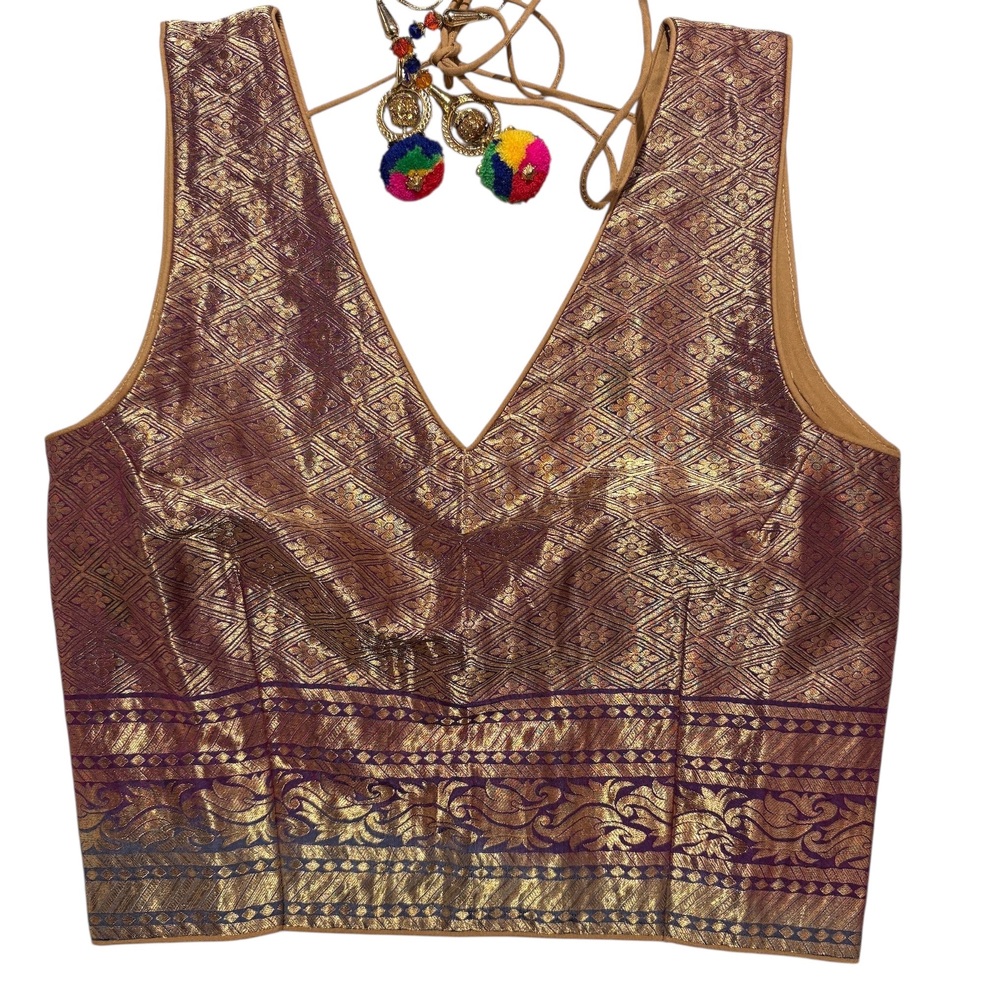 Brocade & Embroidered Saree Blouses 25-Size 28 - Vintage India NYC