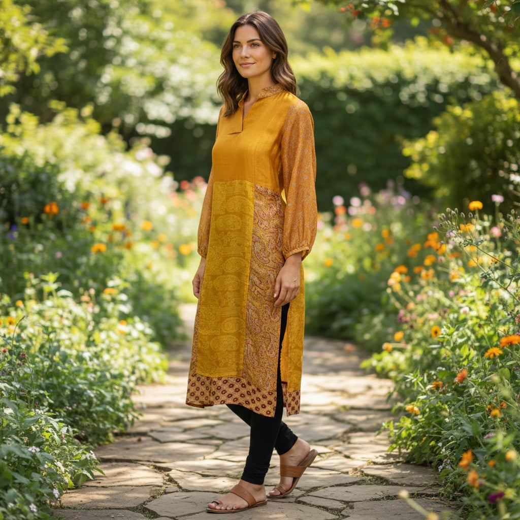 Long Silk Kurta-