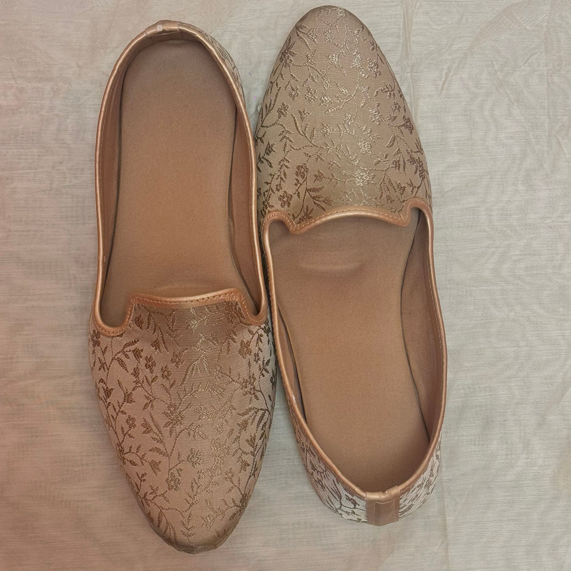 Gold W Floral Loafer - Vintage India NYC