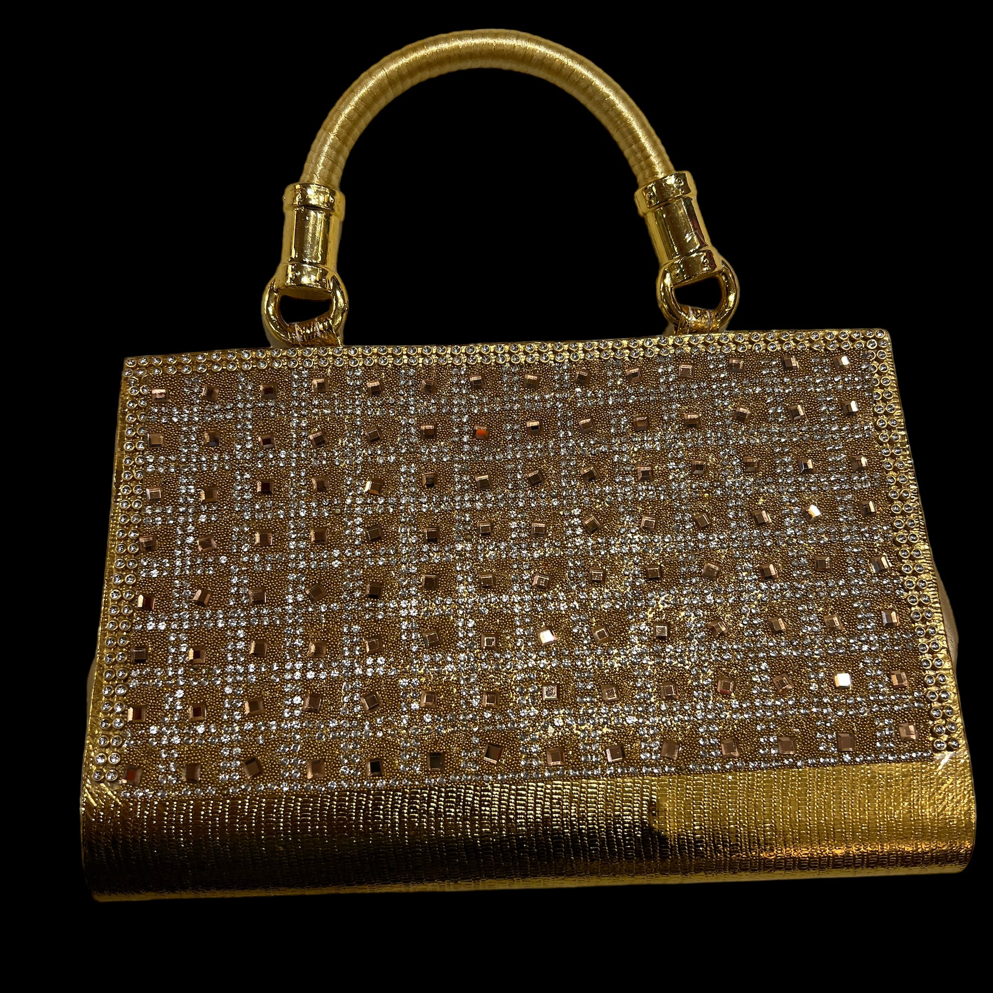 Gold Stonework Purse - Vintage India NYC